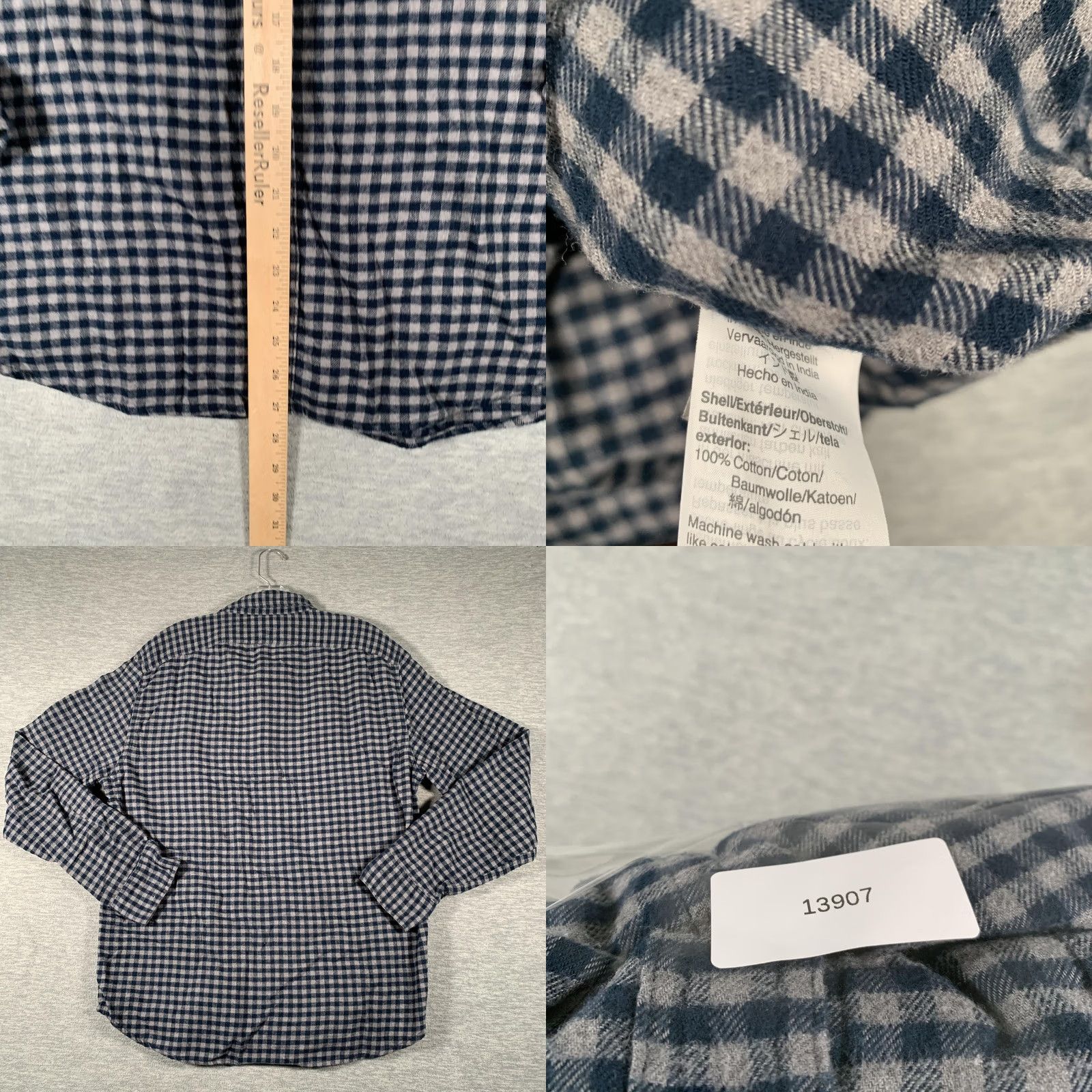 J.Crew J.Crew Shirt Mens L Blue Check Flannel Long Sleeve Button Front Casual Size US L / EU 52-54 / 3 - 8 Thumbnail
