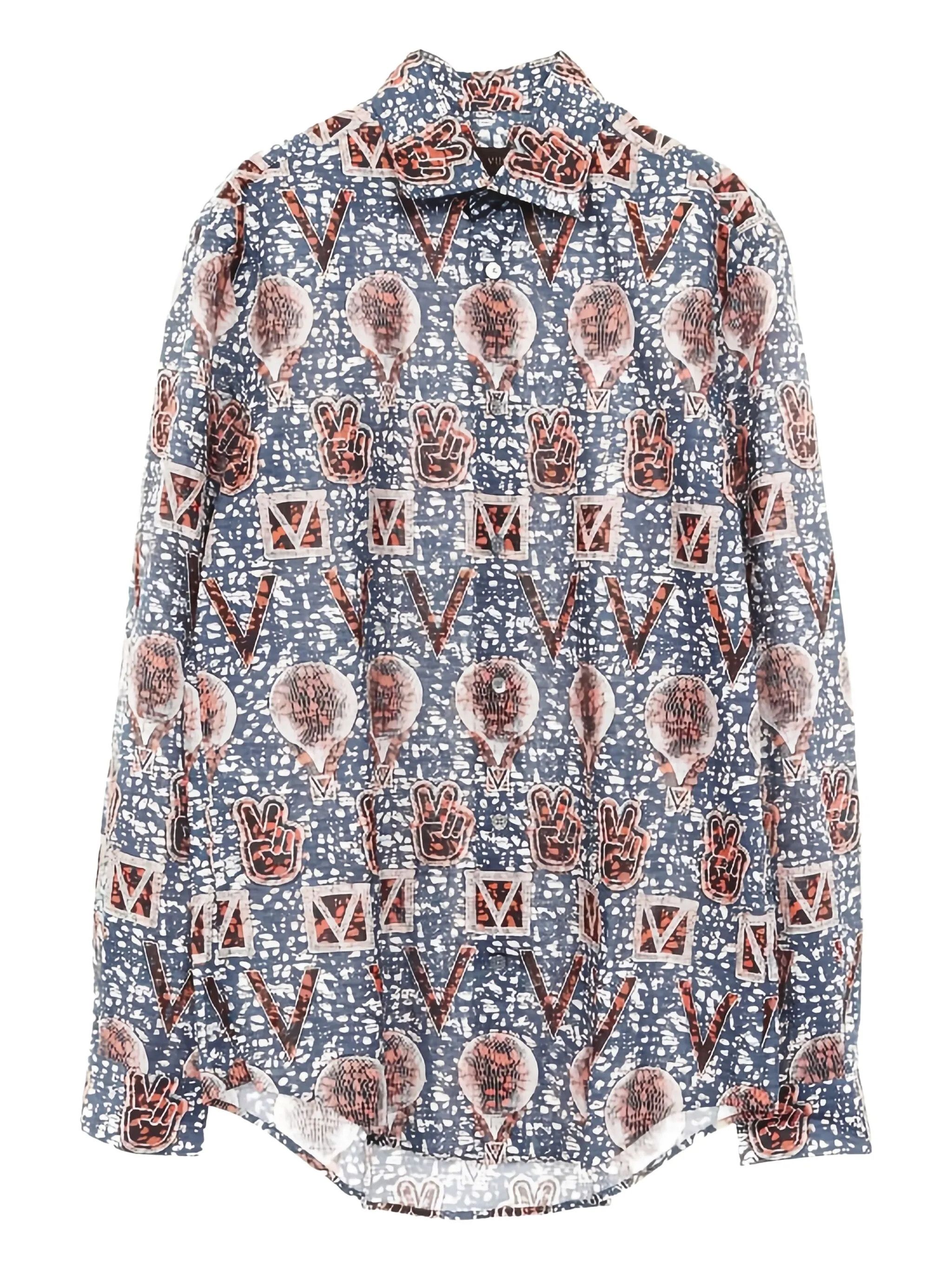 Louis Vuitton Louis Vuitton Peace & Hot Air Balloon Print Button Up Shirt Size US XL / EU 56 / 4 - 3 Thumbnail