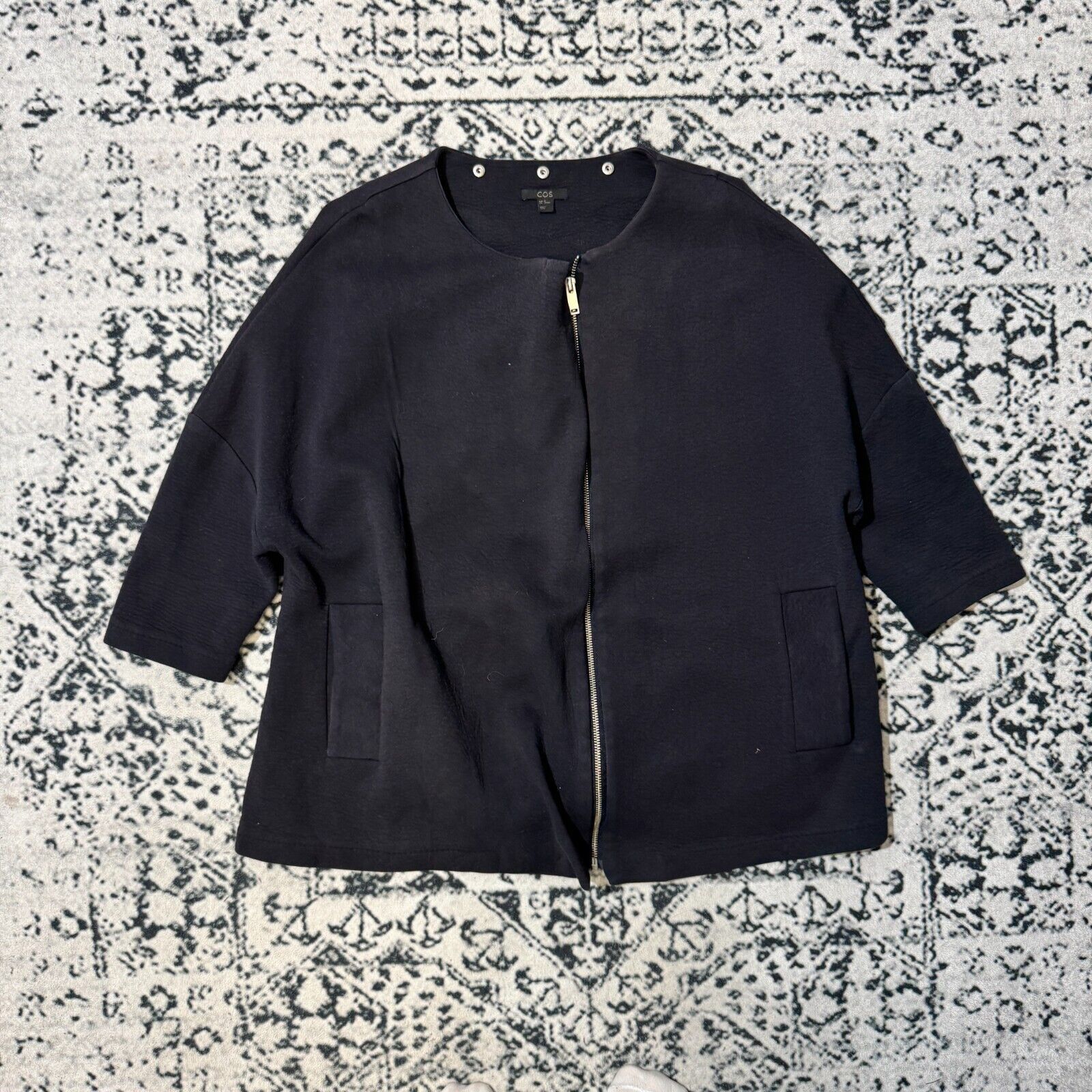 Cos × Vintage Vintage Cos Navy Cotton Blazer Jacket Size XS Y2K