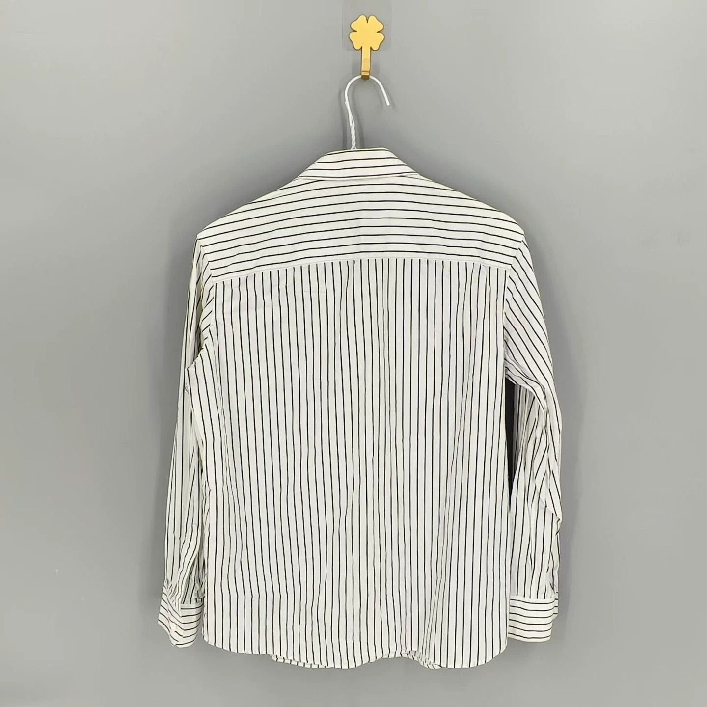 Celine CELINE Black and White Striped Shirt Size S / US 4 / IT 40 - 2 Thumbnail