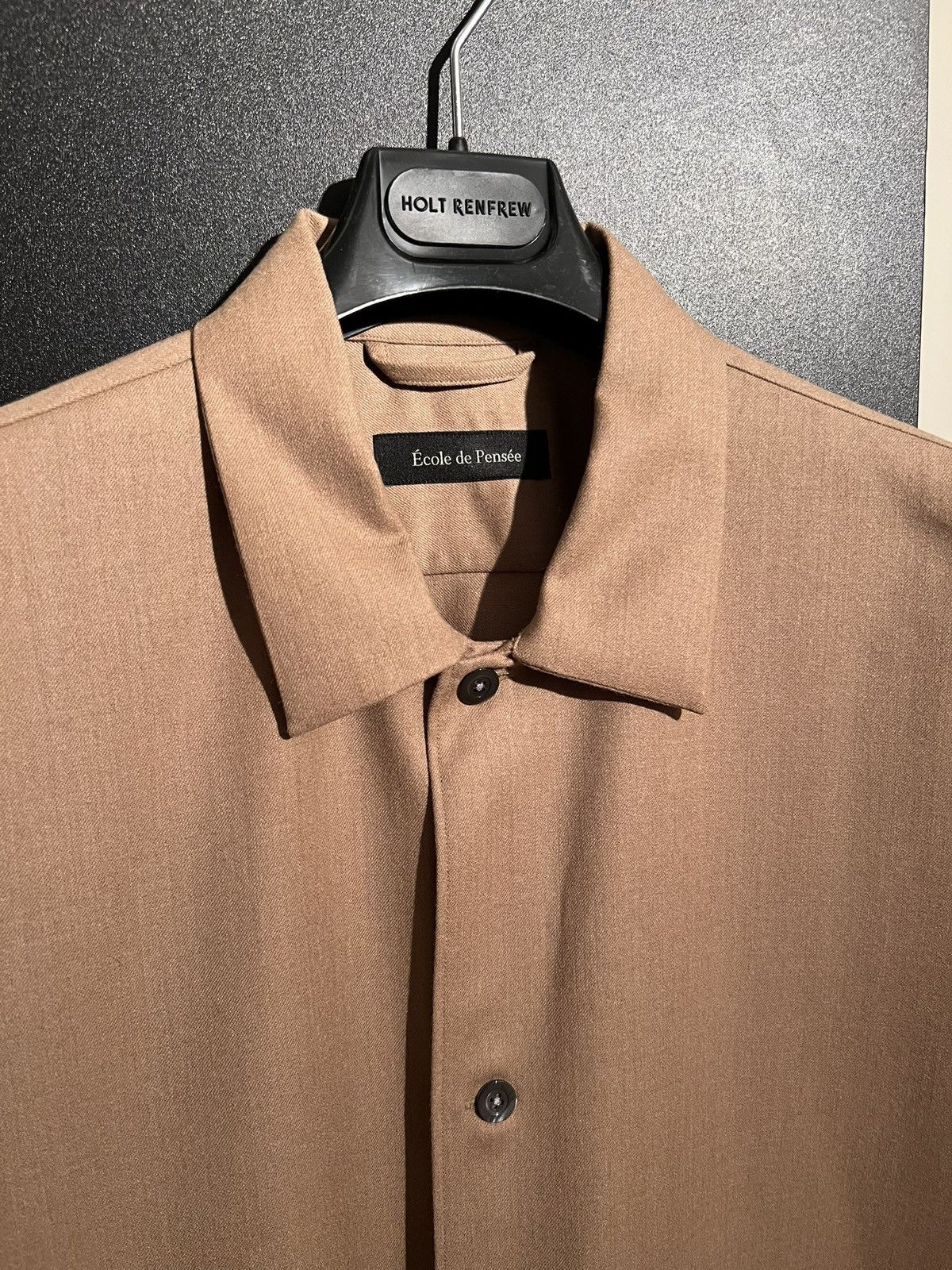 Other NEW 54 Ecole de Pensée 100% Wool Button Up Beige Shirt Size US L / EU 52-54 / 3 - 2 Thumbnail