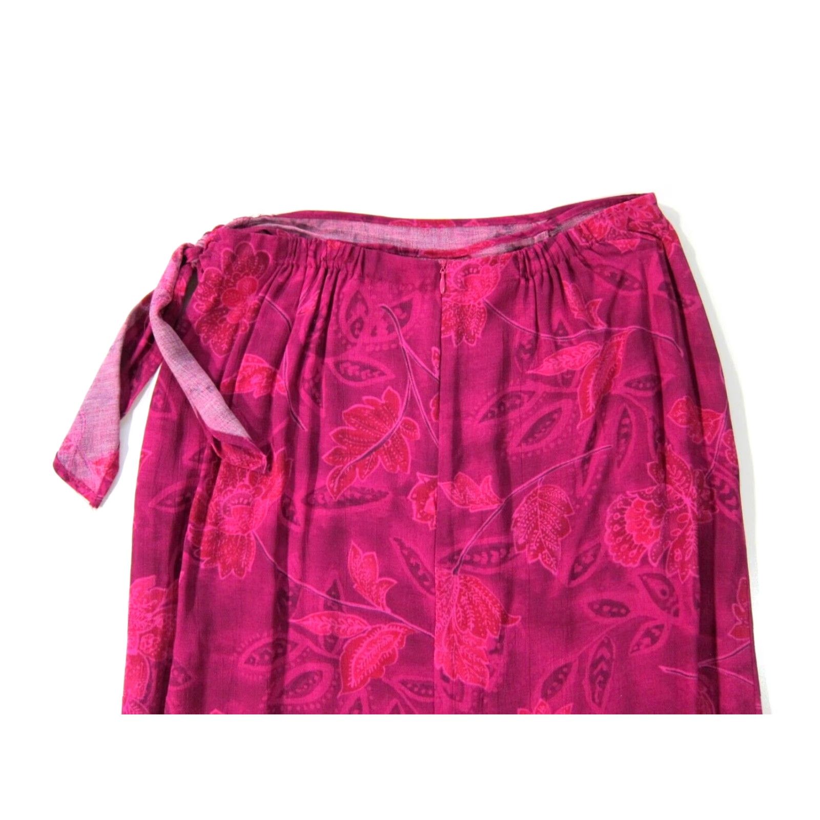 Vintage VINTAGE Toto n ko 100% Rayon Pink Floral Zipper High Rise Long Maxi Wrap Skirt Women 10 Size 32" / US 10 / IT 46 - 3 Thumbnail