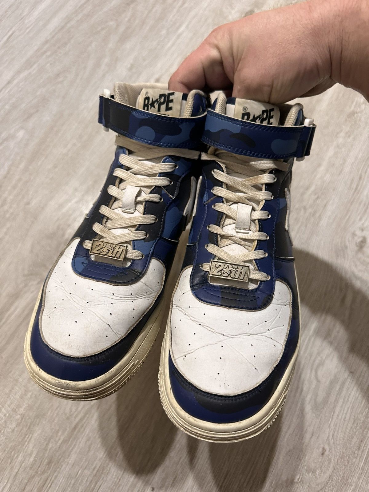 Bape A Bathing Ape Bape Sta Mid Color Camo Blue Size US 11 / EU 44 - 3 Thumbnail