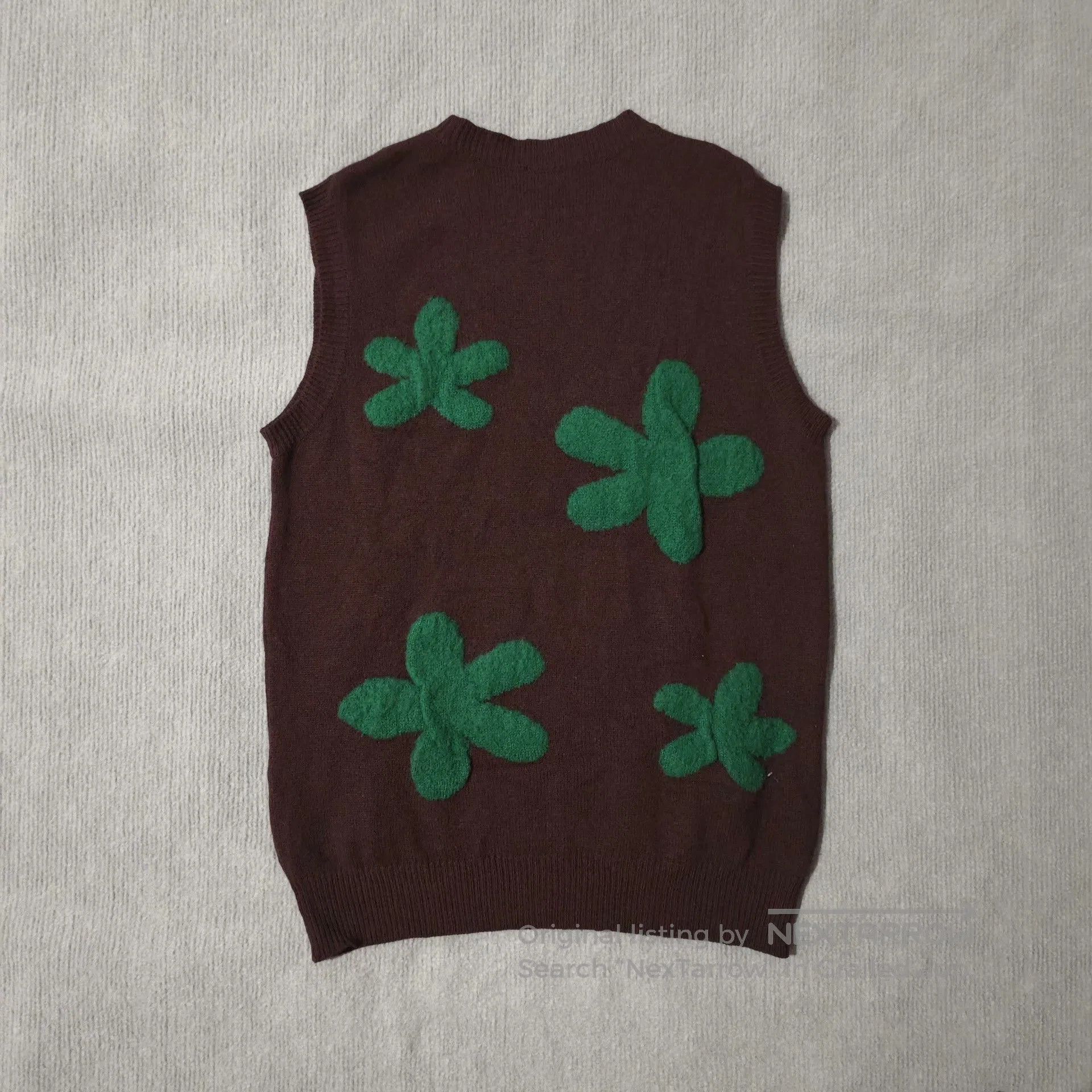 Undercover Undercover 01aw Green Flower Knit Vest. Size US M / EU 48-50 / 2 - 2 Thumbnail