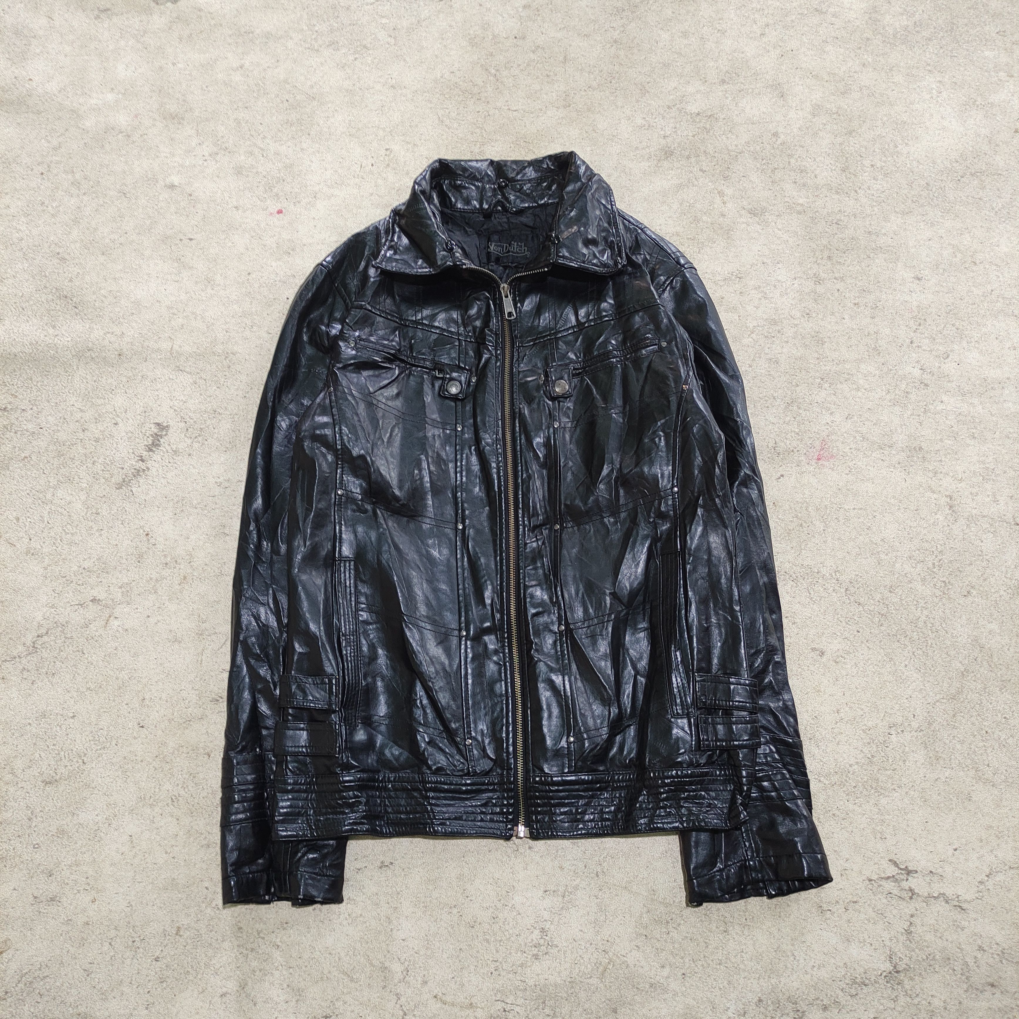 Tornado Mart Von Dutch Vintage Synthetic Leather Jacket 2000s Vkei Size US L / EU 52-54 / 3 - 2 Thumbnail