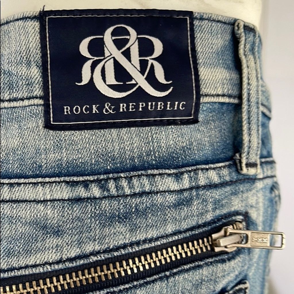Rock & Republic Rock & Republic Women's Blue Denim Cargo Jeans size 27 Size 27" / US 4 / IT 40 - 2 Thumbnail