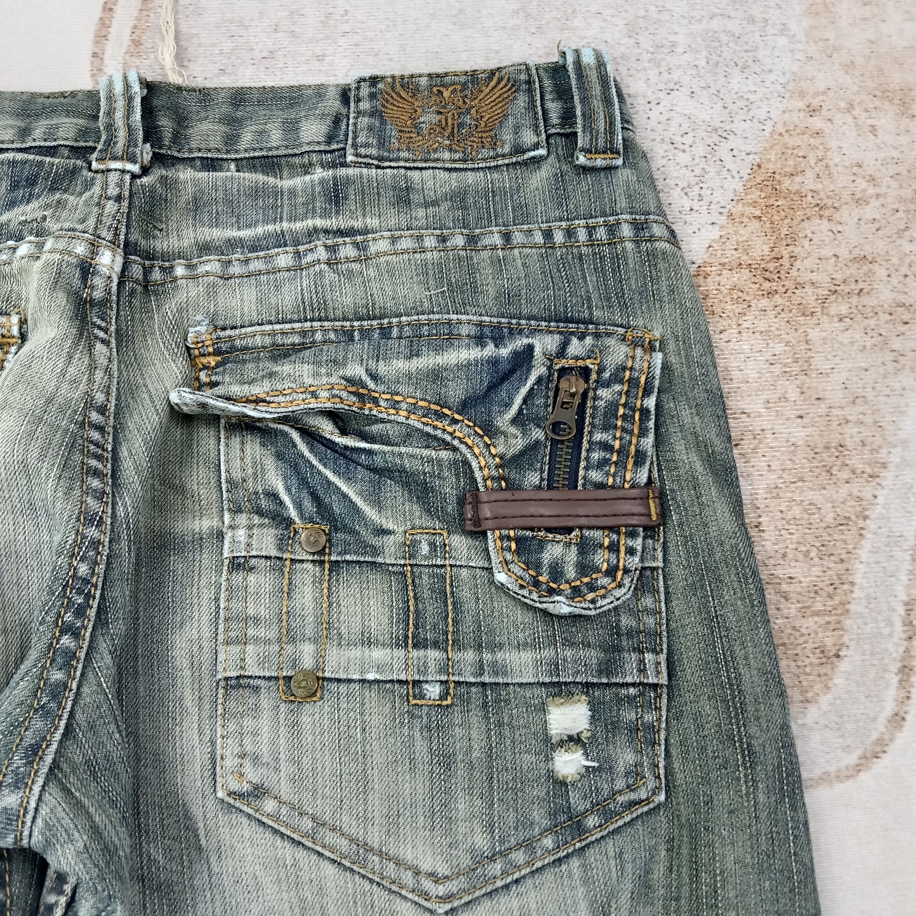 FUSAI F.U.S.AI Focus USA Bikers Double Knee Denim Jeans C258N25 Size US 32 / EU 48 - 3 Thumbnail