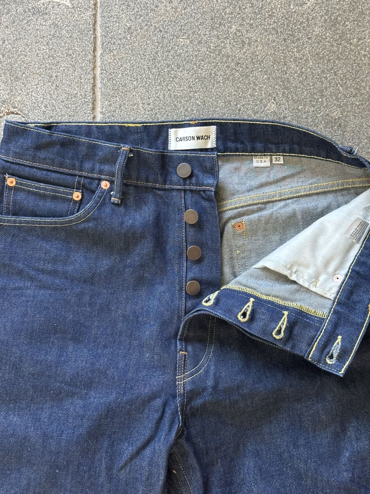 CARSON WACH Straight Leg Raw Indigo Denim Size US 32 / EU 48 - 3 Thumbnail