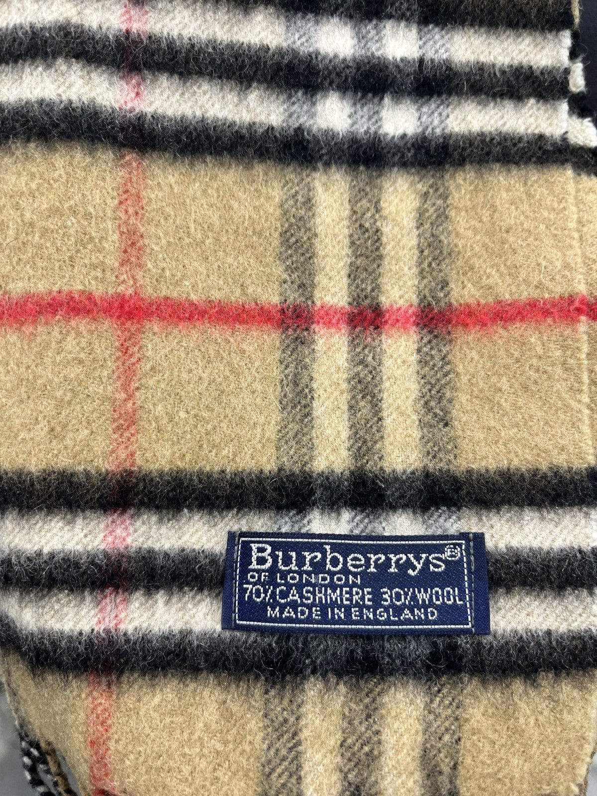 Burberry Vintage Burberrys Nova Check Cashmere Wool Scarf Size ONE SIZE - 3 Thumbnail