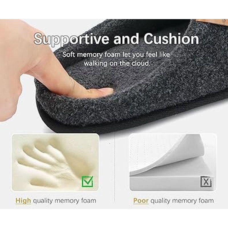 Other Oncai Men's Size 11 Gray Cotton Blend Memory Foam Slippers Size US 11 / EU 44 - 2 Thumbnail