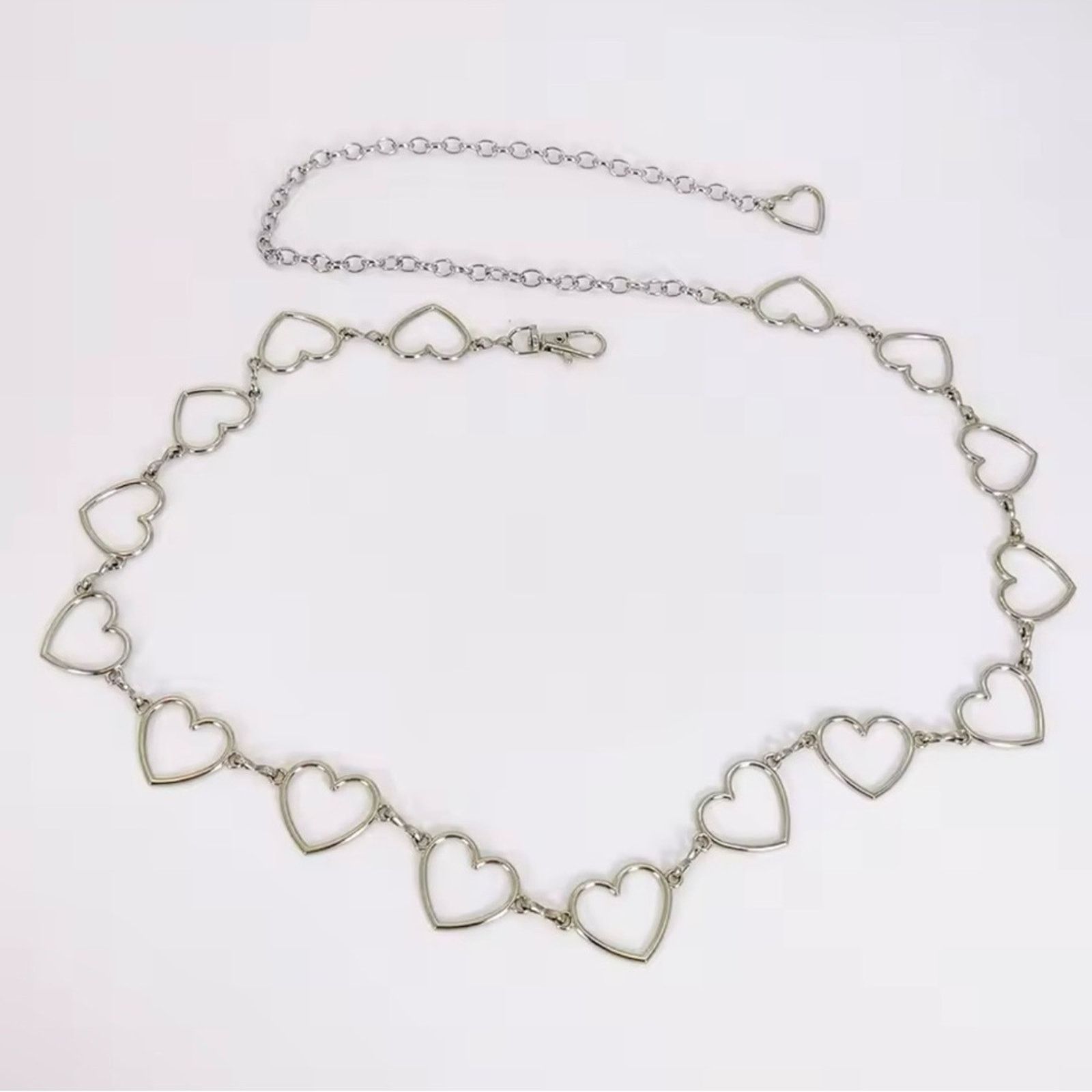Other Silver Heart Chain Waist Belt Women’s Heart Belt Size ONE SIZE - 5 Thumbnail