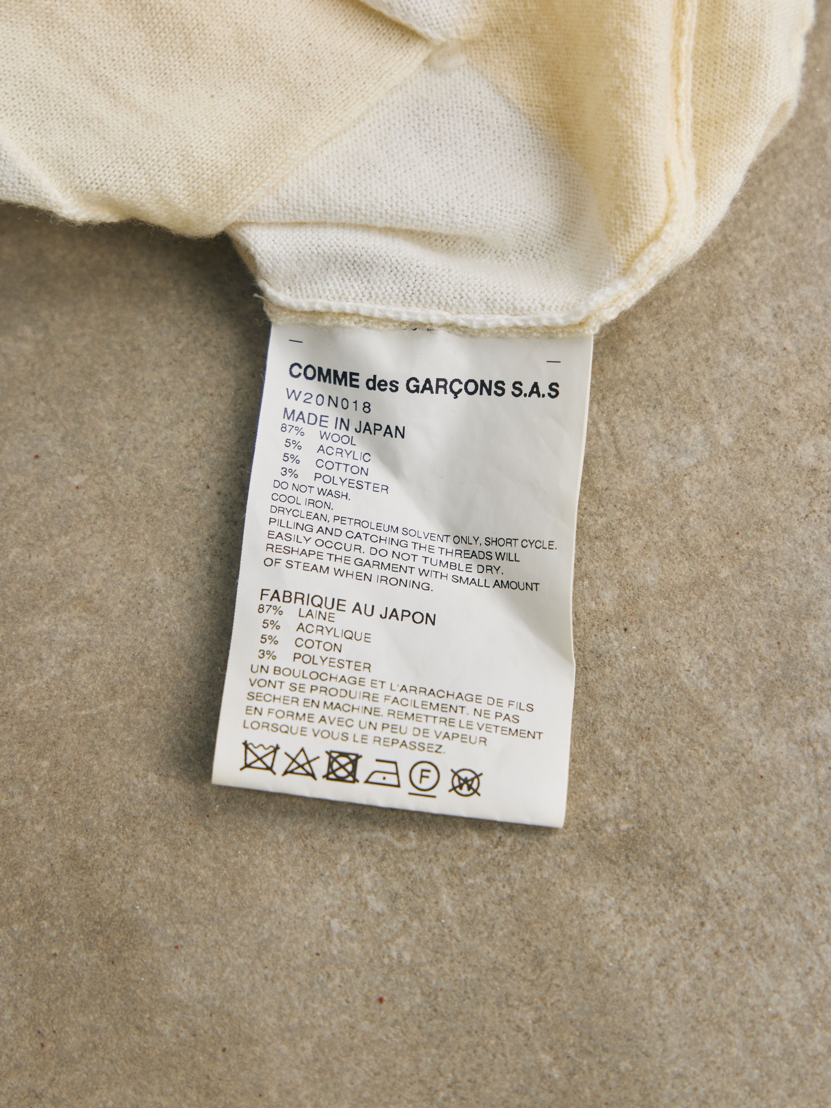 Comme des Garcons Comme des Garçons Off-White Check Pattern Knit Sweater Size XS / US 0-2 / IT 36-38 - 5 Thumbnail