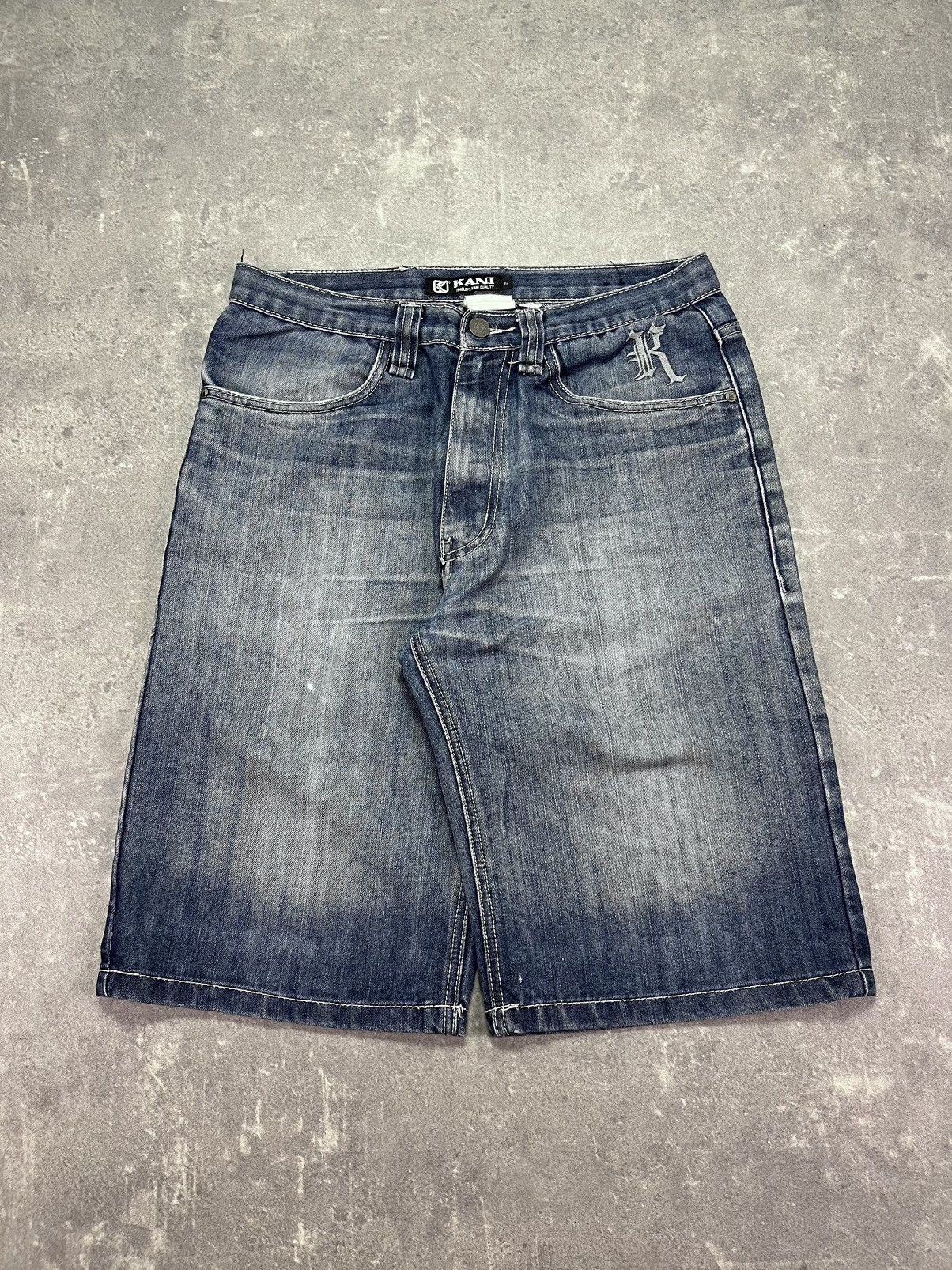 Karl Kani Karl Kani Big Logo Printed Baggy Denim Shorts Jorts 32 Size US 30 / EU 46 - 2 Thumbnail
