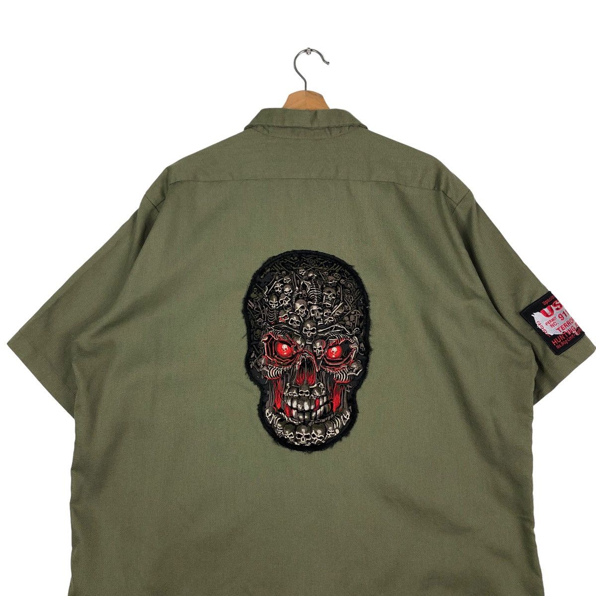 Japanese Brand 🔥Vintage Work Shirt Bowling Dickies Skeleton Big Logo Size US XXL / EU 58 / 5 - 2 Thumbnail