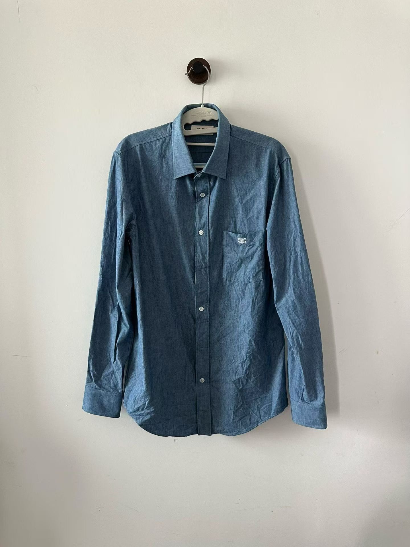 Celine Celine Triumphal Arch Denim Shirt Size S / US 4 / IT 40 - 1 Thumbnail
