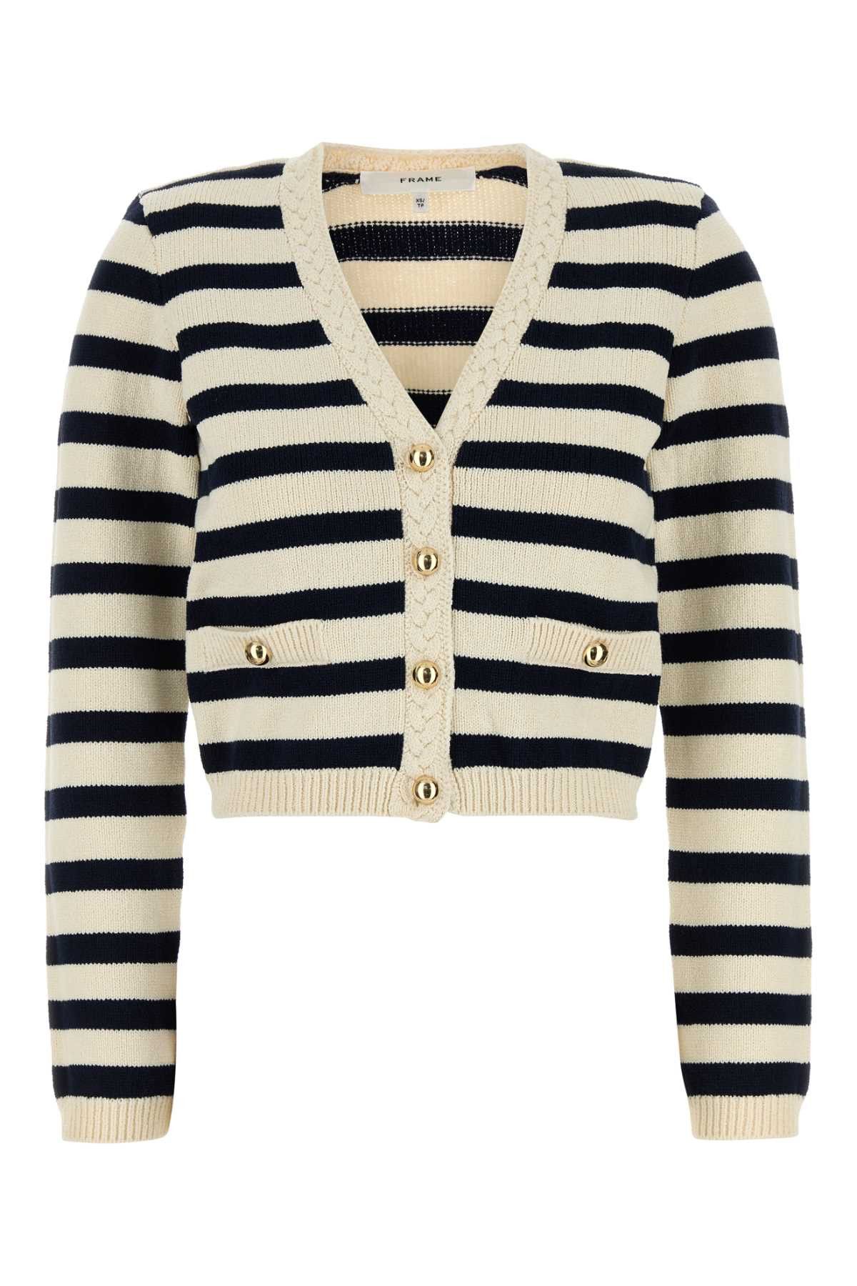 Frame Embroidered Cotton Blend Cardigan Size S / US 4 / IT 40 - 1 Thumbnail