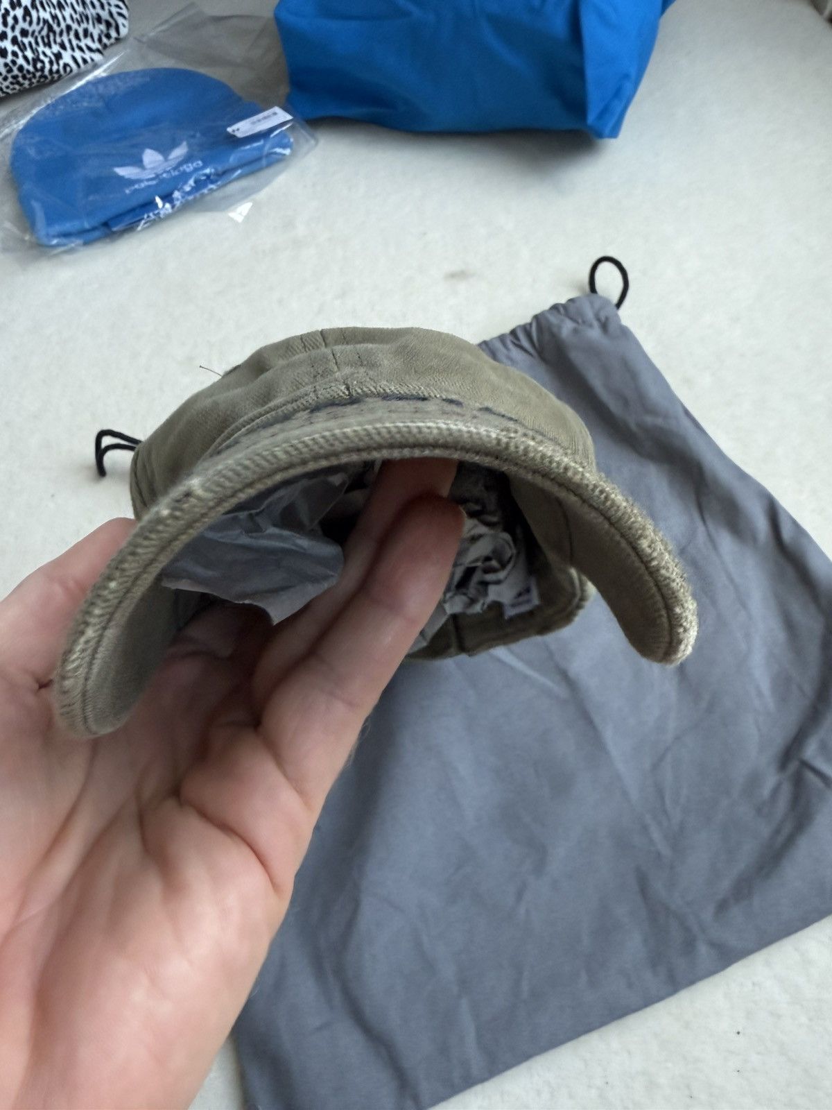 Balenciaga Balenciaga x Demna khaki military logo cap hat Grail L Size ONE SIZE - 4 Thumbnail