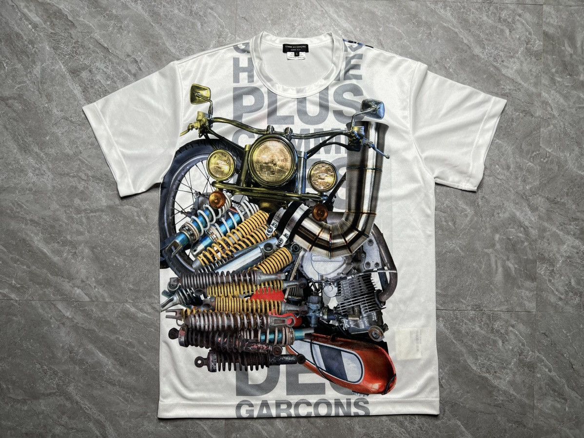Comme des Garcons Homme Plus CDGHP S/S 21 Metallic Outlaw Motor Parts Print T-Shirt Size US L / EU 52-54 / 3 - 1 Thumbnail