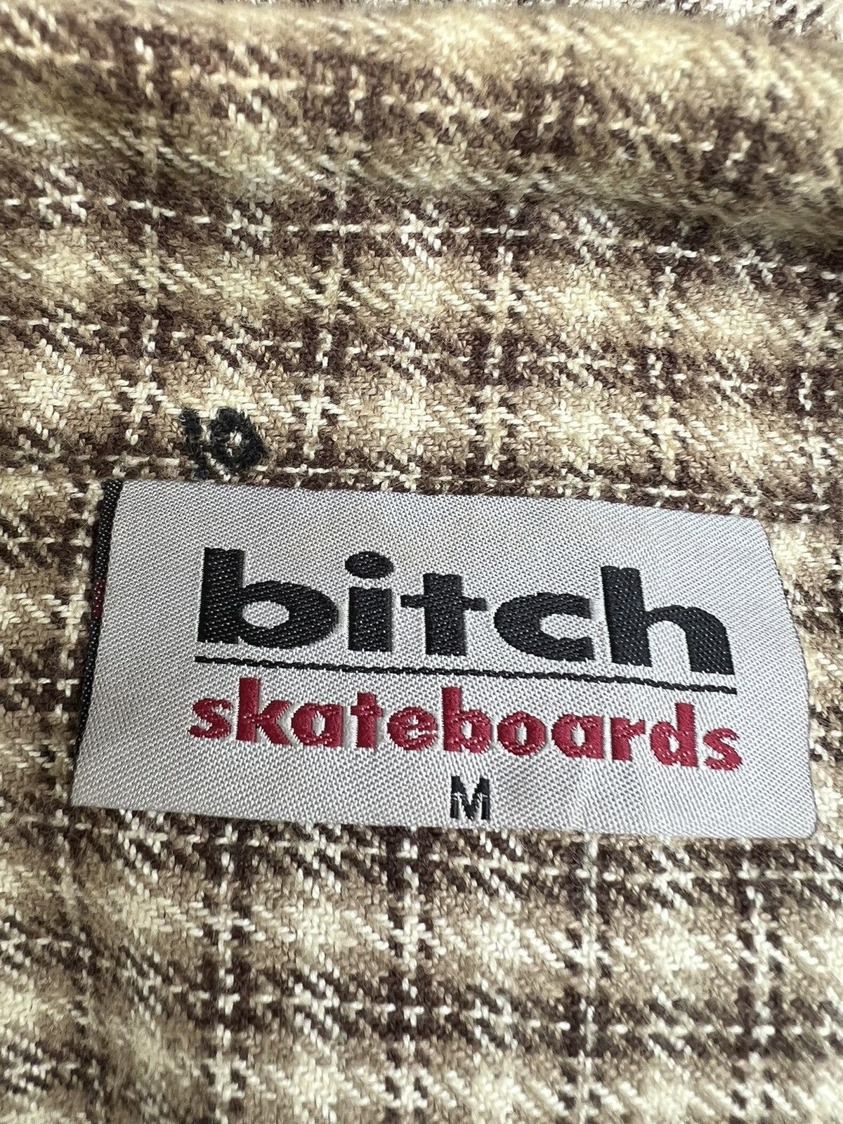 Girl Skateboards × Vintage Vintage 90s Bitch Skateboards Checkered Flannel Jacket Shirt Size US M / EU 48-50 / 2 - 19 Thumbnail