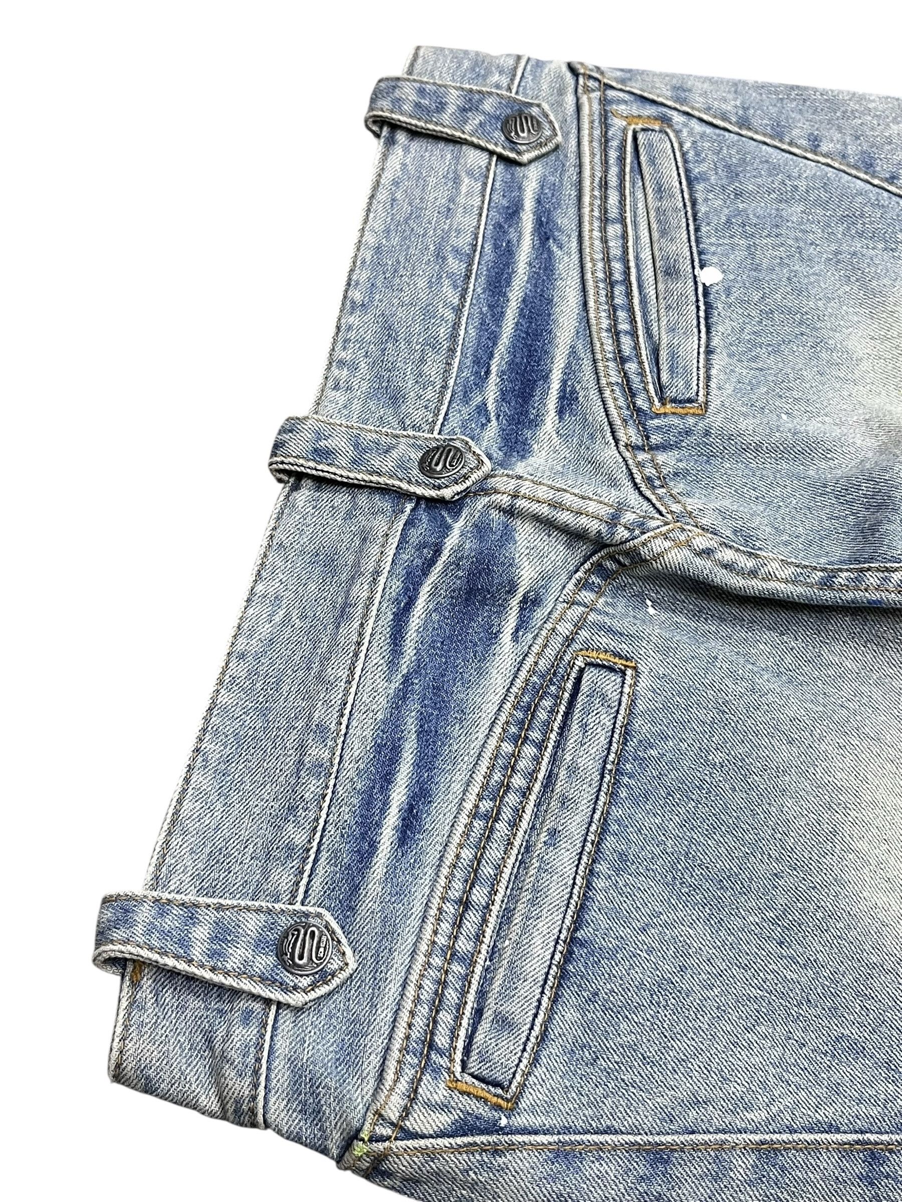 Schlussel 💥Y2K Schlussel Flare Denim Spliced Studs & Splatter RARE Size US 30 / EU 46 - 12 Thumbnail