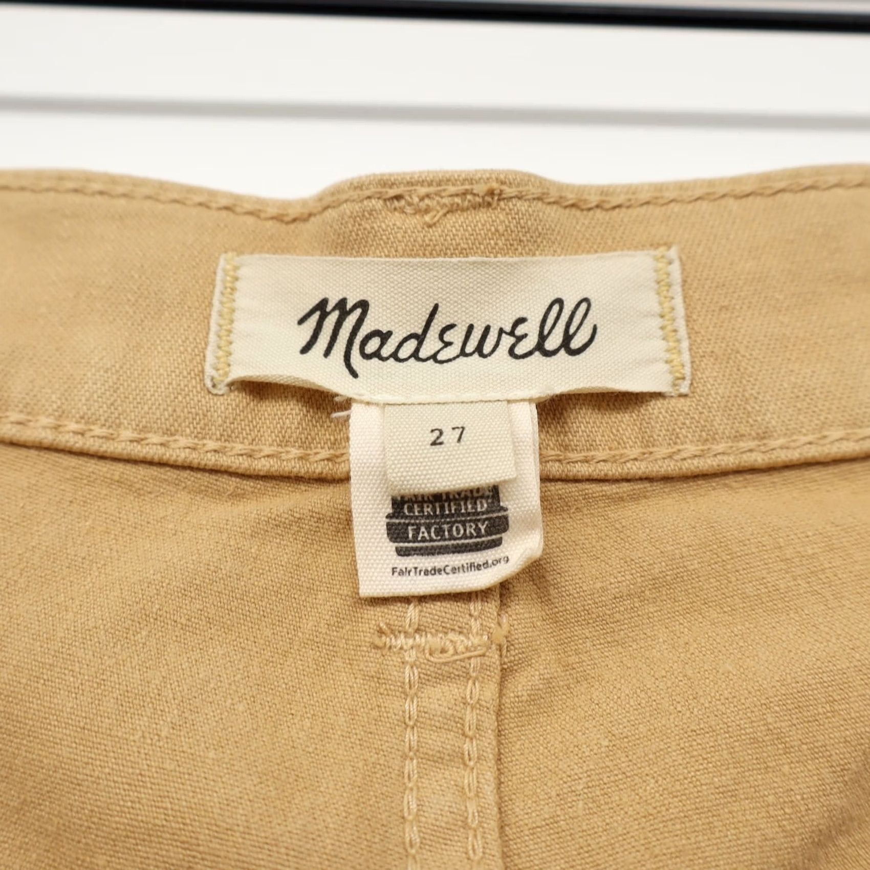 Madewell Madewell Jeans Womens Wide-Leg Mid Rise Desert Dune Tan Sz 27 Cotton Elastane Brown 26" Inseam Denim Button Vintage Style Size 27" / US 4 / IT 40 - 3 Thumbnail