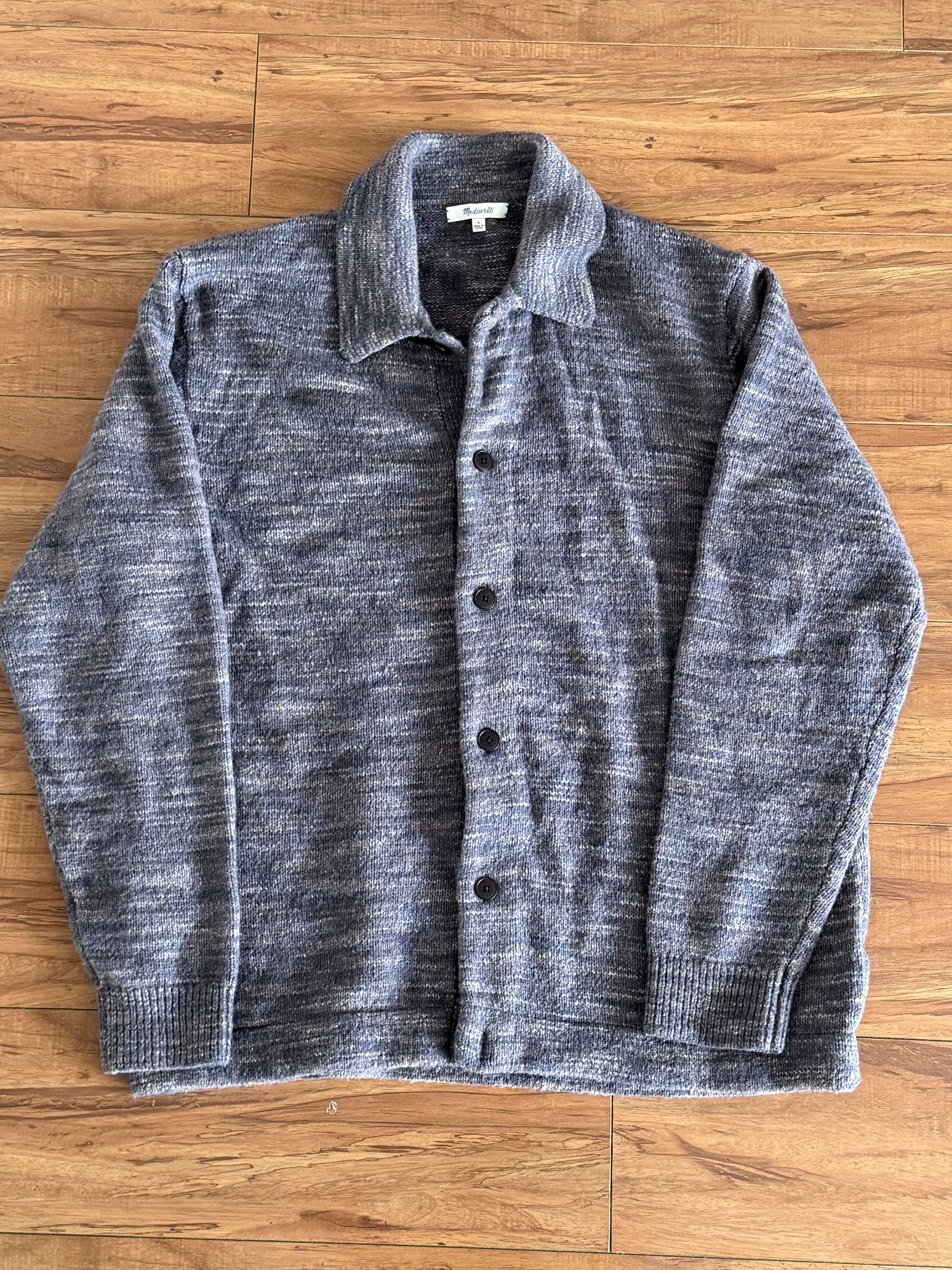 Madewell Light Purple Collared Cardigan Size US L / EU 52-54 / 3 - 1 Thumbnail