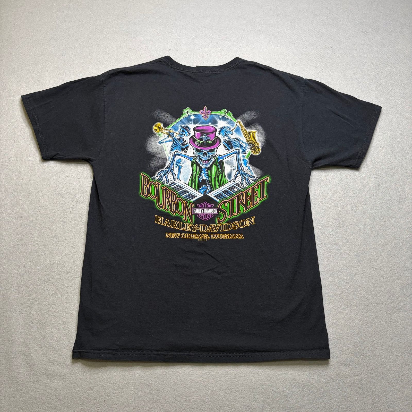 Harley Davidson Vintage Harley Davidson Bourbon Street T Shirt Top Men SZ L Size US L / EU 52-54 / 3 - 1 Thumbnail