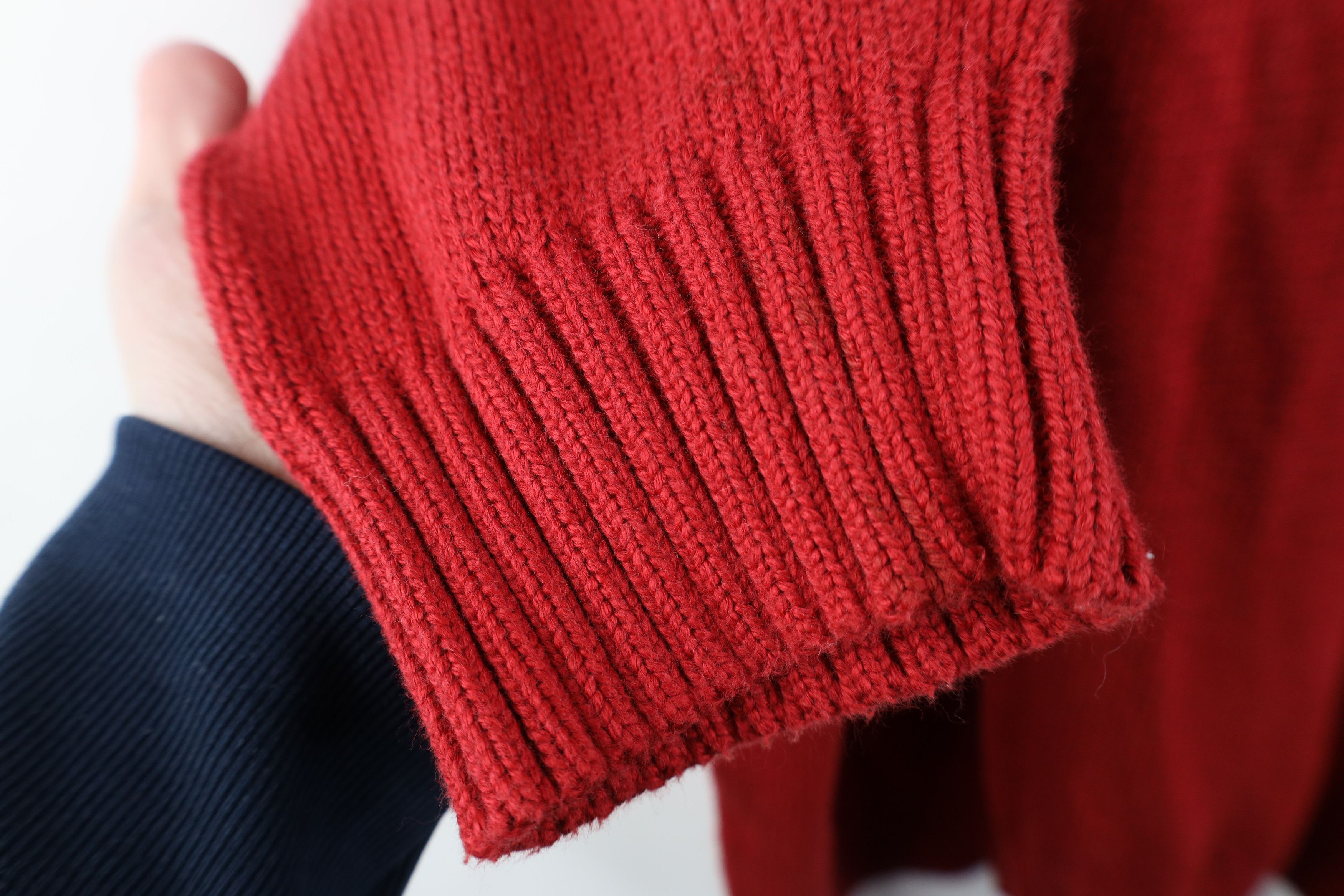 Ralph Lauren Vintage 90s Ralph Lauren Cotton Knit V-Neck Sweater Red Size US XXL / EU 58 / 5 - 7 Thumbnail