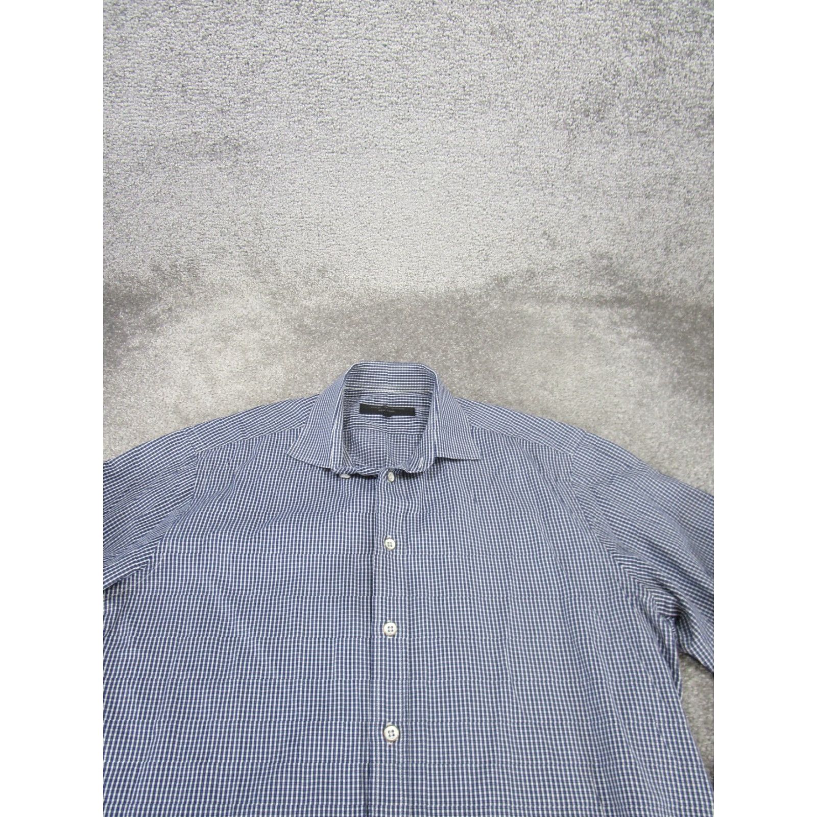 Rag & Bone RAG & BONE Dress Shirt Men’s 15.5 Regular Fit Blue Plaid Long Sleeve Cotton Size 40R - 2 Thumbnail