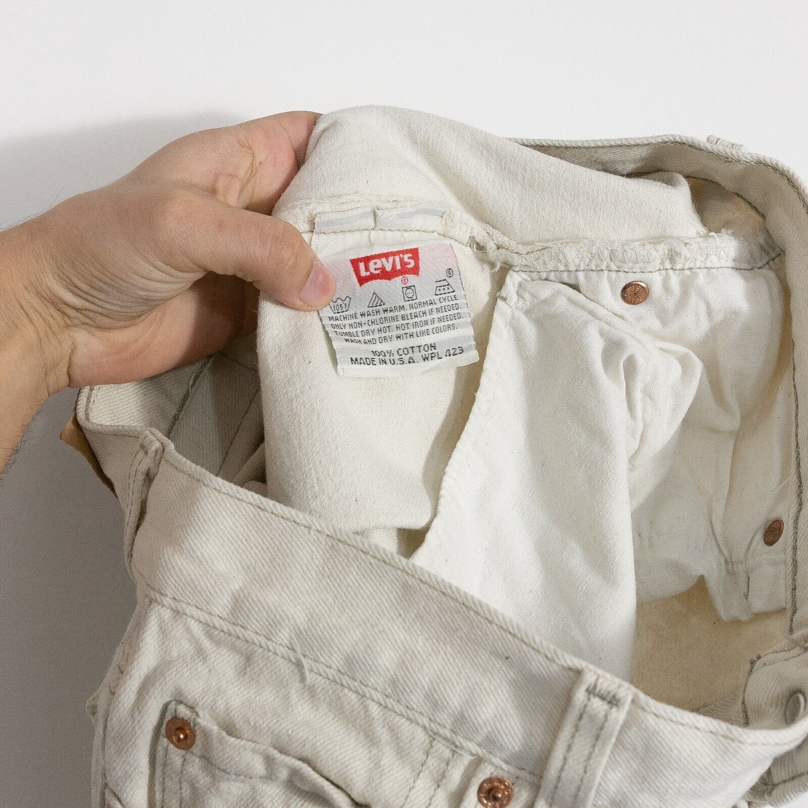 Levi's Vintage 90s Levis 501 Jeans 28x34 Distressed Natural Cotton Size US 28 / EU 44 - 9 Thumbnail