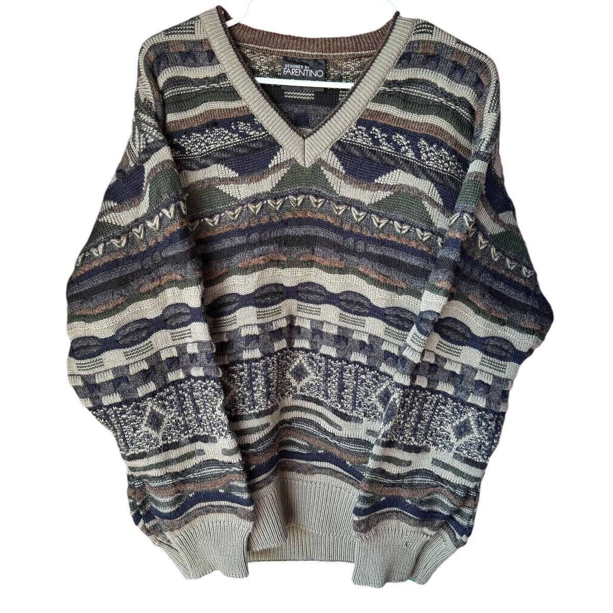 Coogi × Man Made In Australia × Vintage Vintage Farentino 3D Cable Knit Coogi Style Sweater Earth Size US L / EU 52-54 / 3 - 9 Thumbnail
