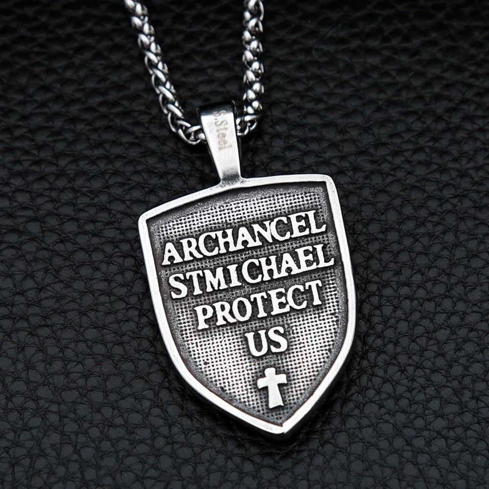 Vintage 316L Stainless Steel Archangel Necklace Size ONE SIZE - 2 Thumbnail