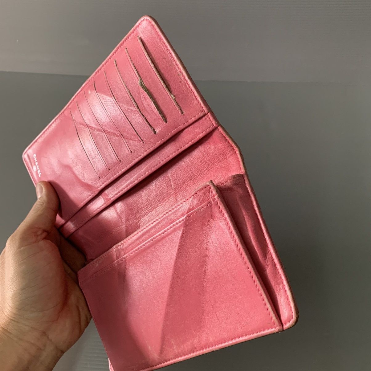 Chanel Chanel Pink Leather Long Wallet Size ONE SIZE - 11 Thumbnail