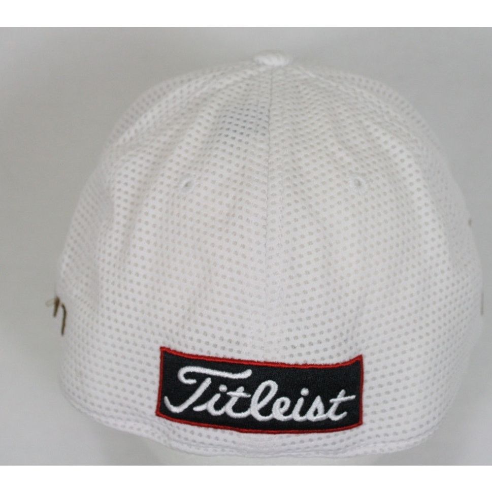 Titleist Titleist Pro V1 FJ New Era Hat M/L White Gold Mesh Golf Cap Size ONE SIZE - 4 Thumbnail