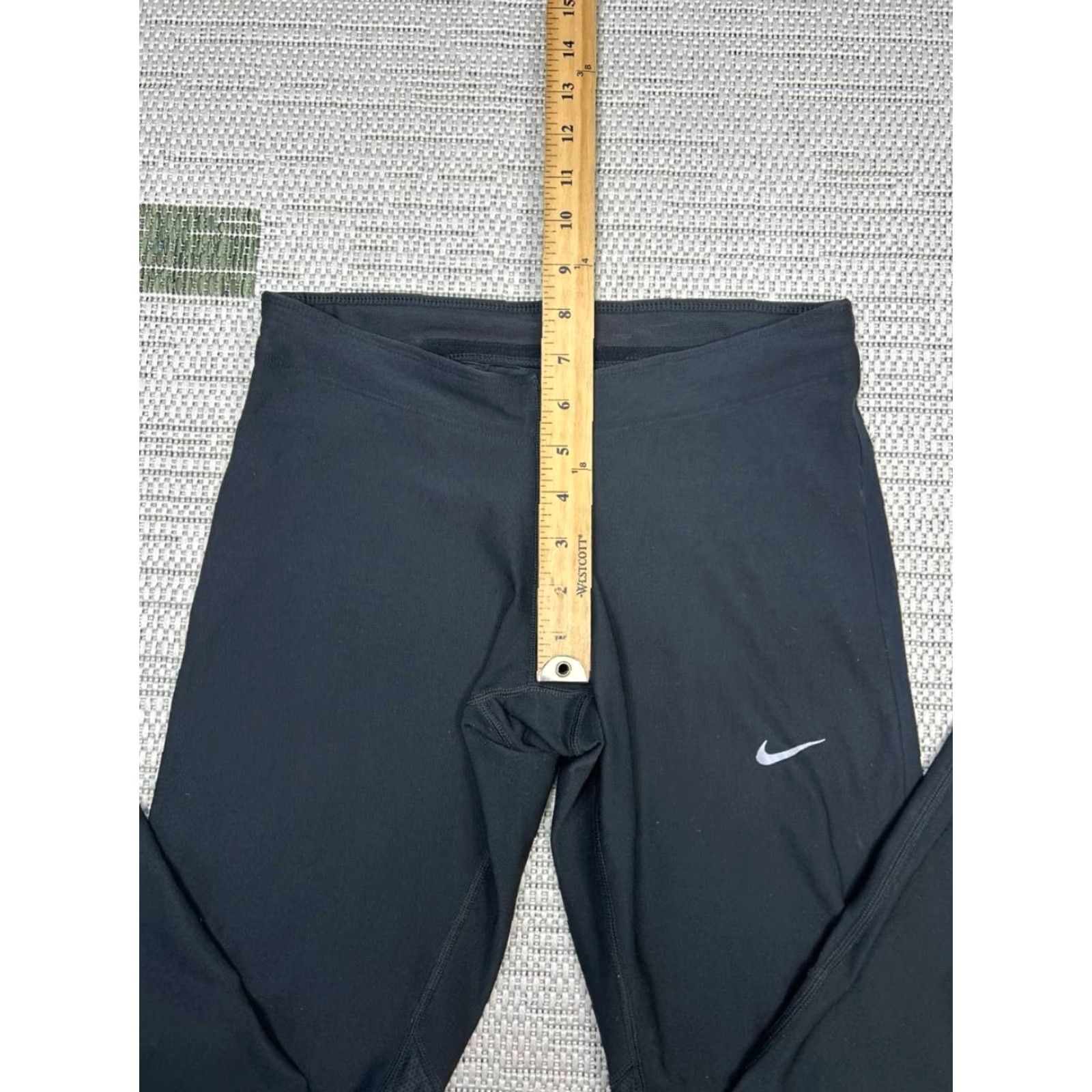 Nike Nike Stay Warm Running Leggings Womens Small Black Stretch Dri Fit Swoosh Logo Size 28" / US 6 / IT 42 - 4 Thumbnail