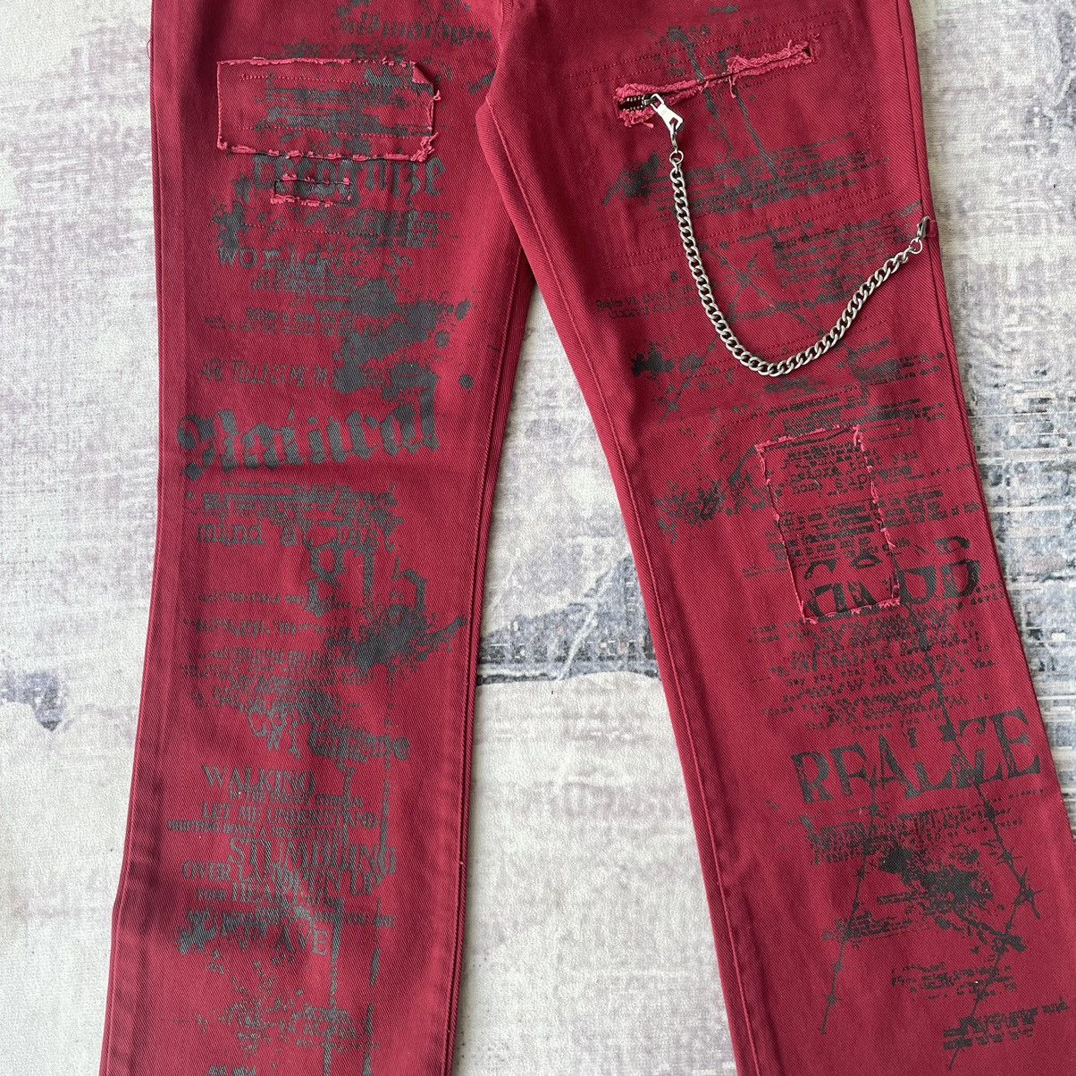 Beauty Beast Vintage Skulldeos Punk Gothic Bondage Flare LGB Style Pants Size US 30 / EU 46 - 6 Thumbnail