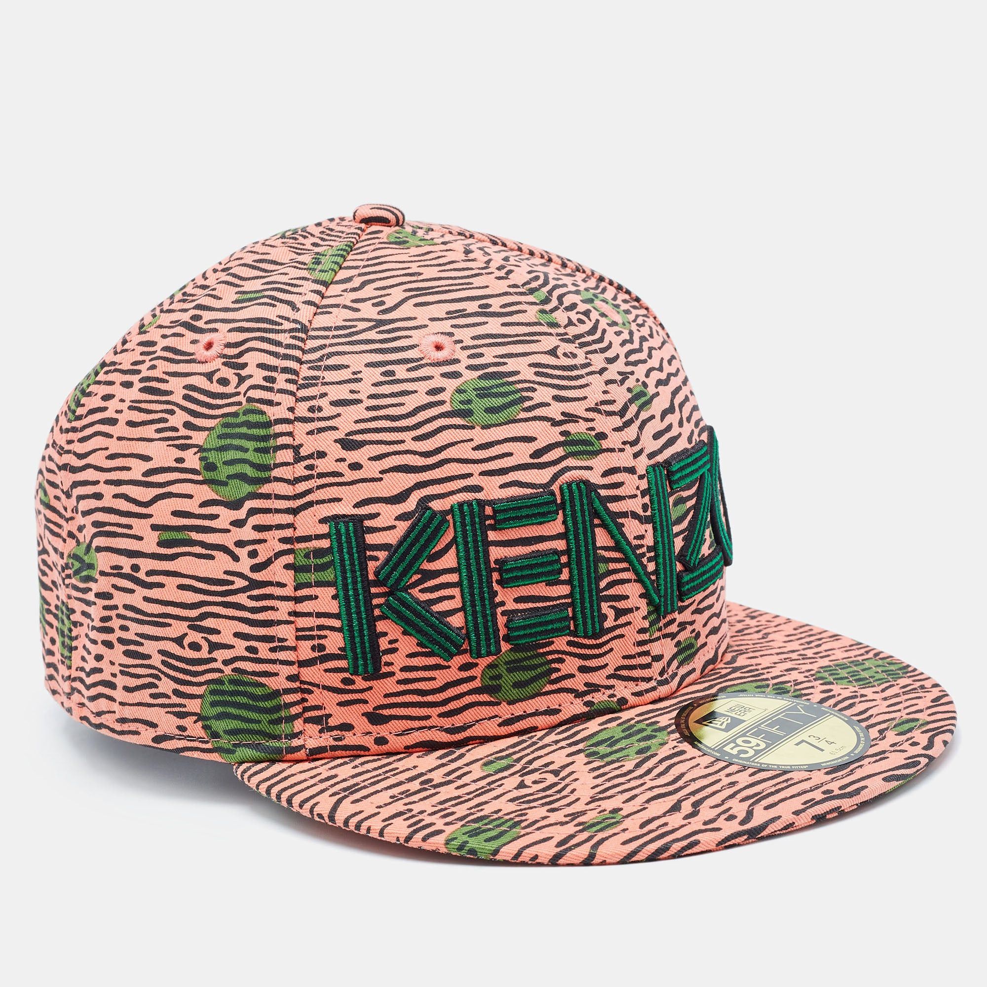 image of Kenzo Pink Print Cotton New Era 59 Baseball Cap Size 61.5, Women's