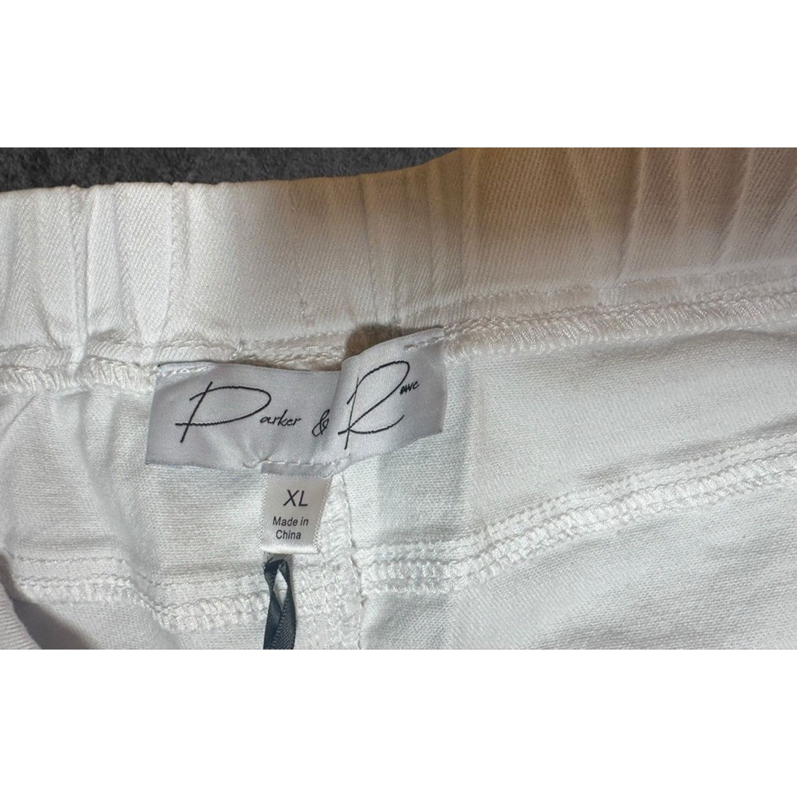 Other Parker & Rowe White Capri Jeans Elastic Waist Rhinestones XL Size 38" / US 16 / IT 52 - 9 Thumbnail