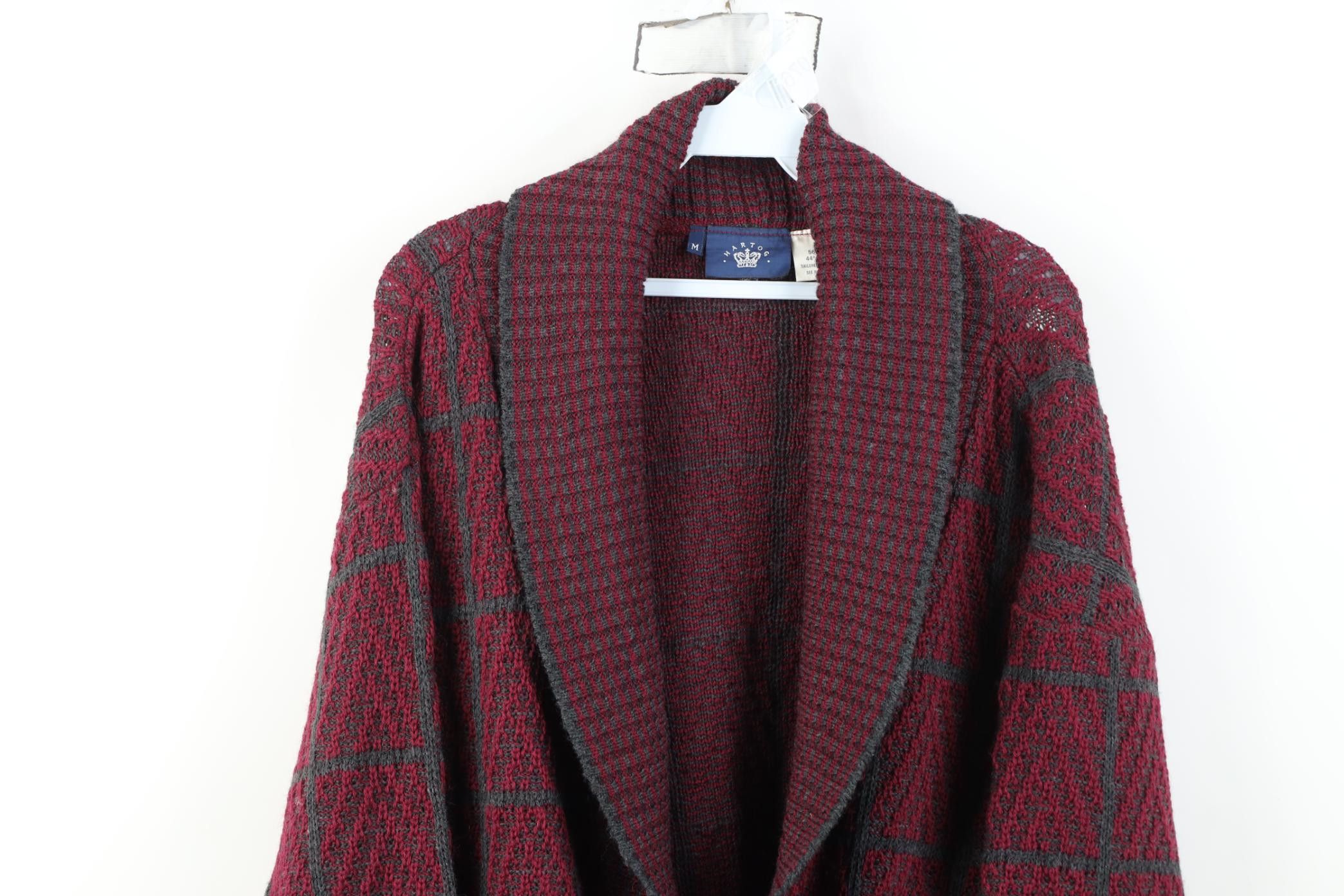 Vintage Vintage 90s Streetwear Checkered Shawl Cardigan Sweater Size US M / EU 48-50 / 2 - 2 Thumbnail