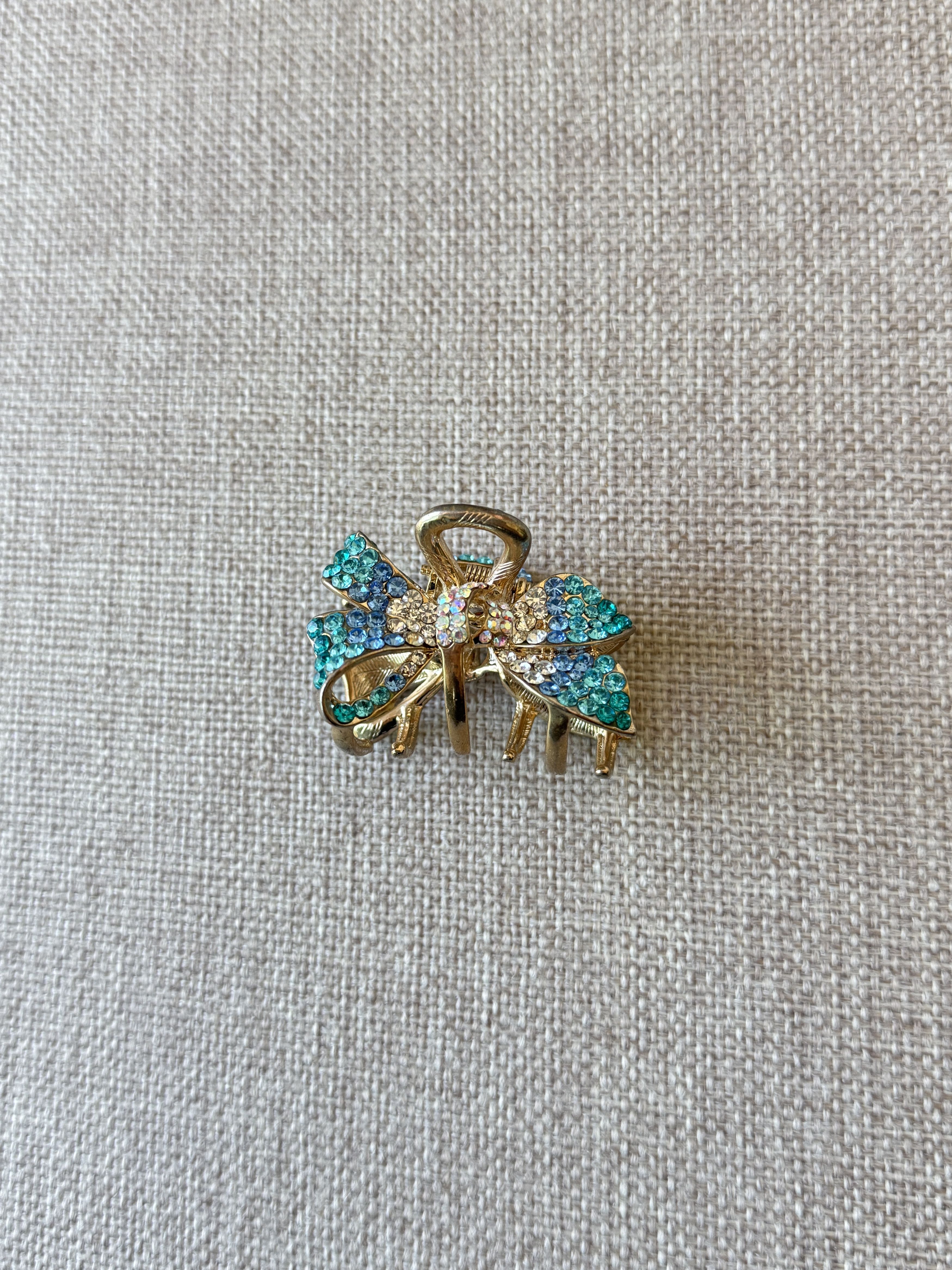 Other Blue Rhinestone Bow Hair Claw Clip Size ONE SIZE - 3 Thumbnail