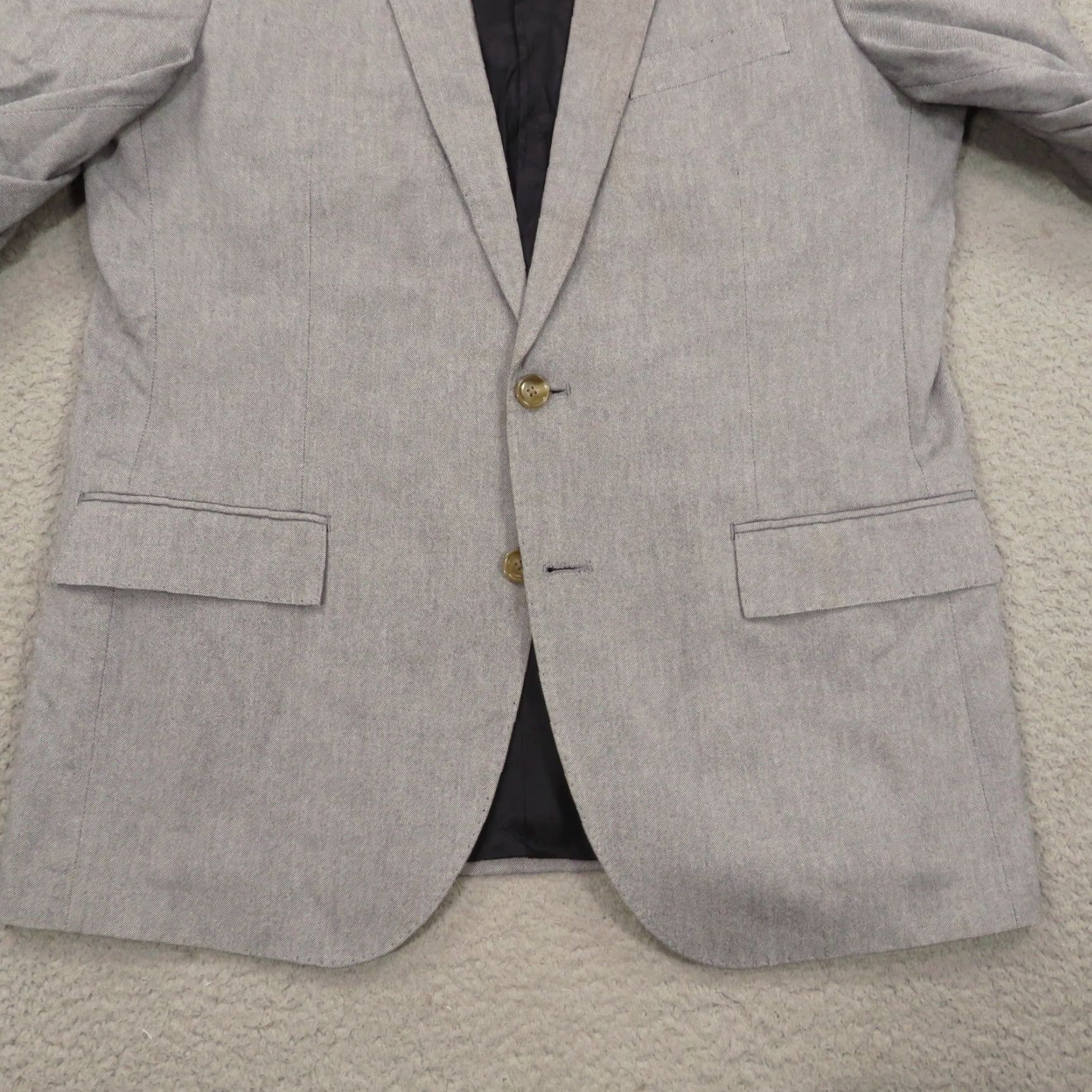 J.Crew J.CREW Blazer 42R Ludlow Carpini Cotton Chambray Grey Blue Sport Coat Jacket Men Size 42R - 6 Thumbnail