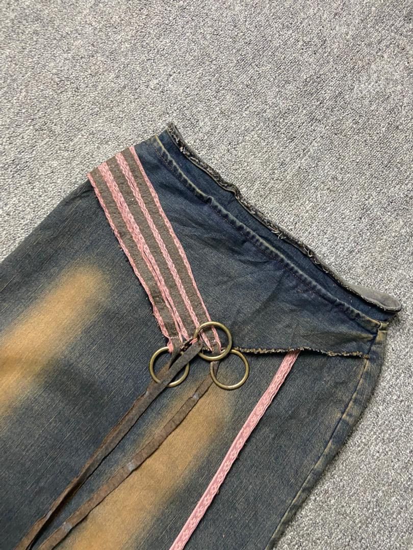Japanese Brand Blue Jam Brand Asymmetrical Layered Denim Skirt (195) Size 28" / US 6 / IT 42 - 10 Thumbnail