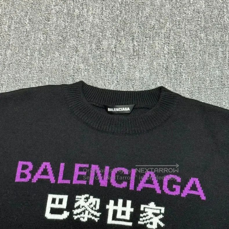 Balenciaga Balenciaga Seven-Language Logo Black Sweater. Size US M / EU 48-50 / 2 - 4 Thumbnail