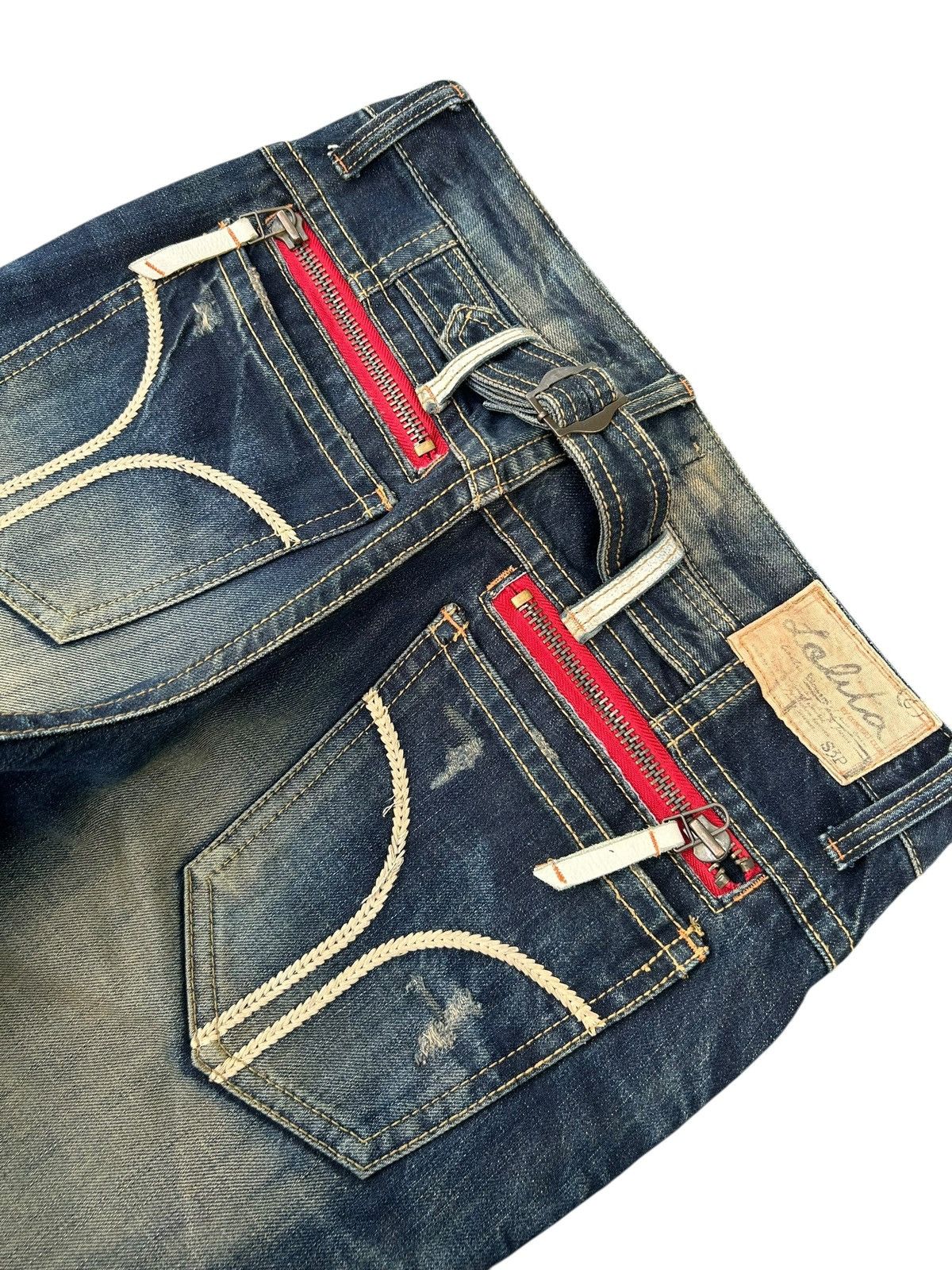 If Six Was Nine Lolita Buckle Back Japanese Brand Distressed Denim Jeans Size US 34 / EU 50 - 6 Thumbnail