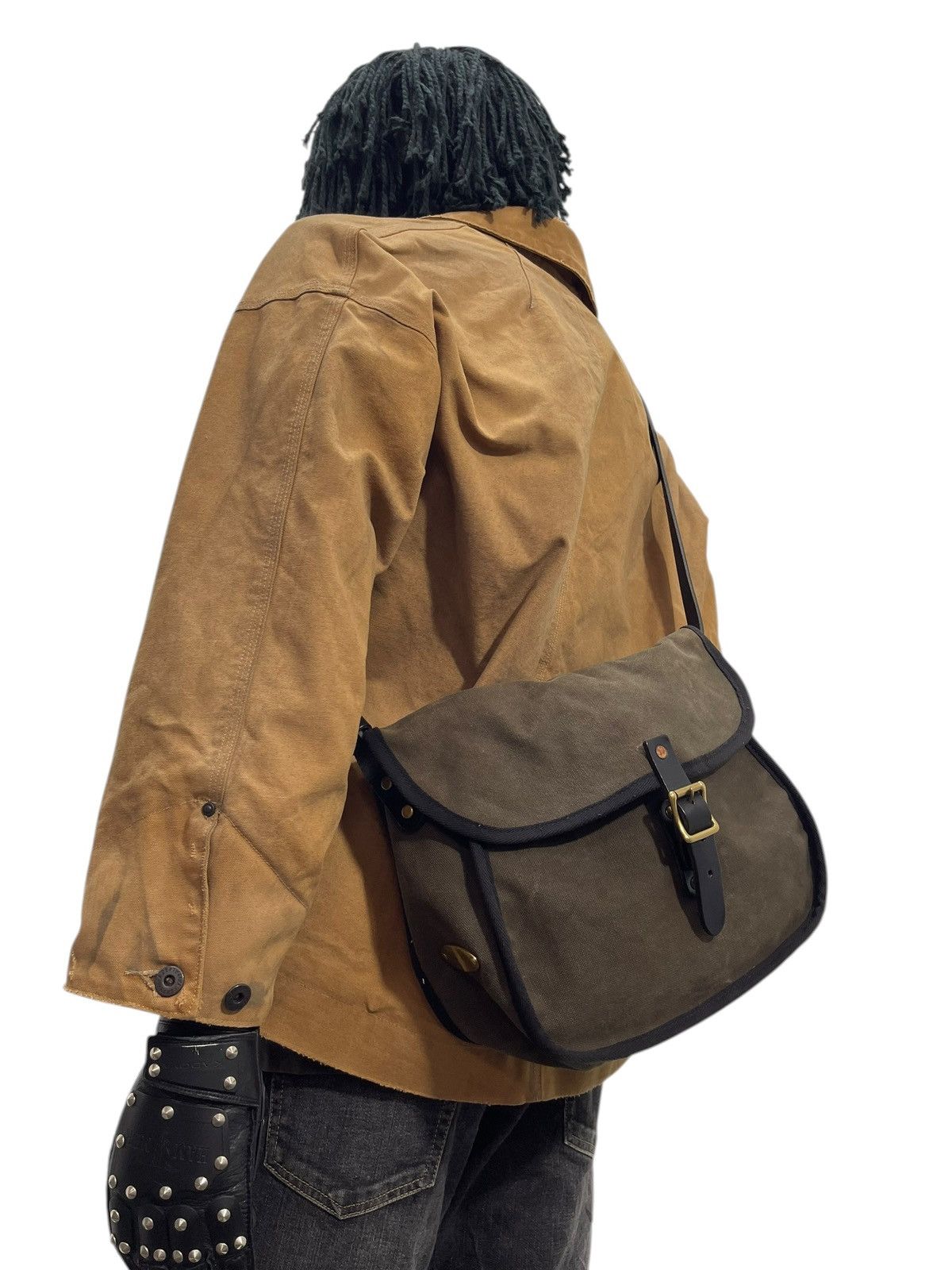 Comme des Garcons × Stussy Leather Canvas Slow Japan Messenger Bag julius amir 1🟩2 Size ONE SIZE - 2 Thumbnail