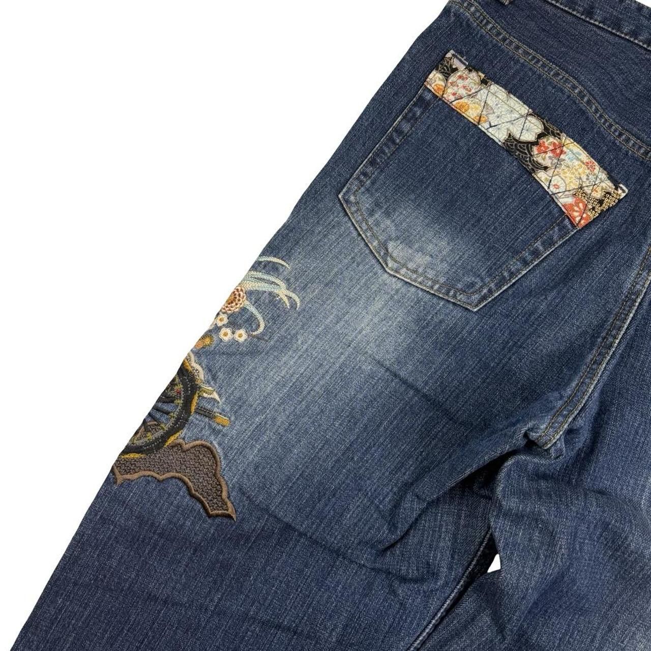 Karakuri Tamashii Karakuri Tamashii Embroidered Floral Japanese Jeans Waist 33 Size US 33 - 6 Thumbnail
