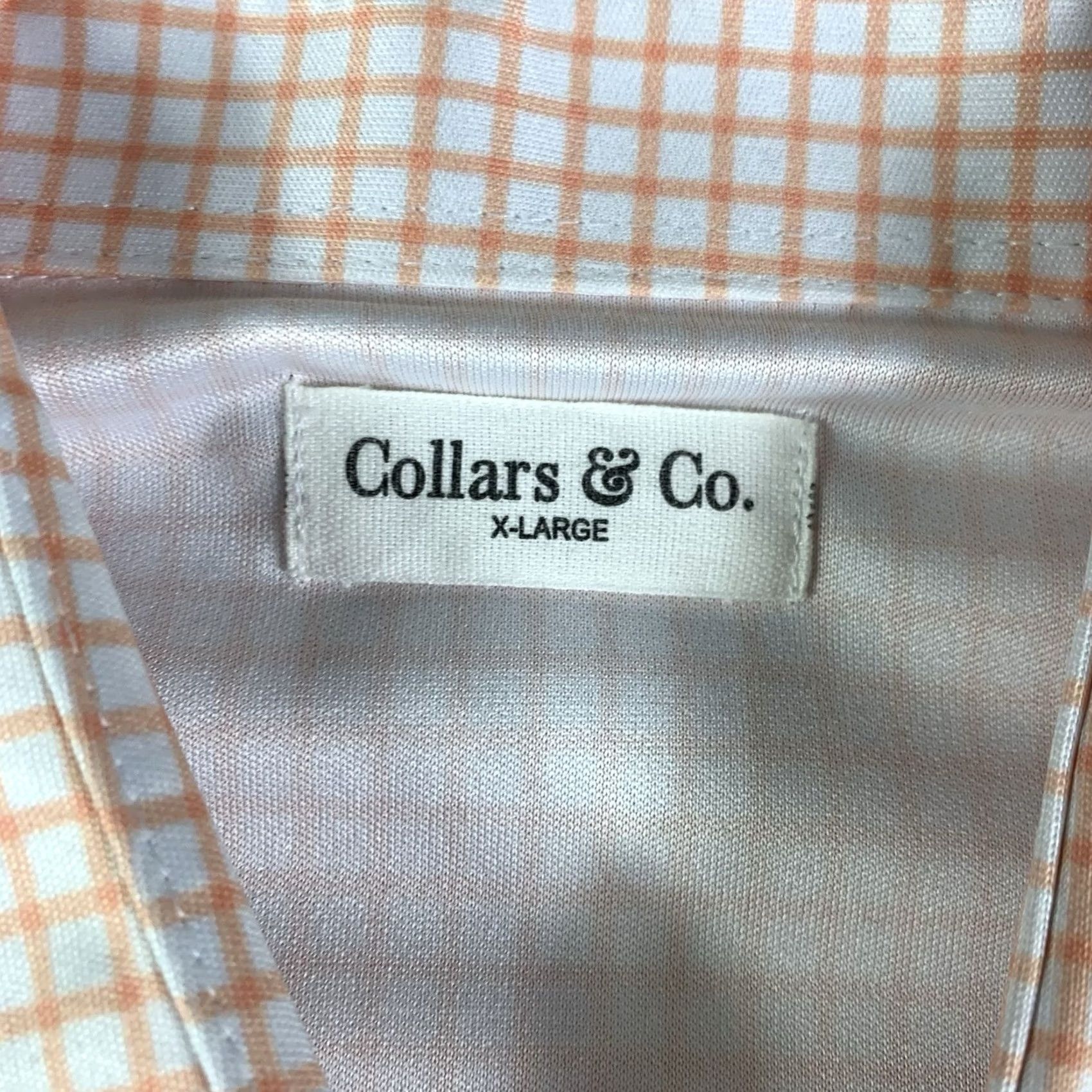 Vintage Collars & Co. Polo Shirt Mens XL White orange check squared Short sleeve Size US XL / EU 56 / 4 - 2 Thumbnail