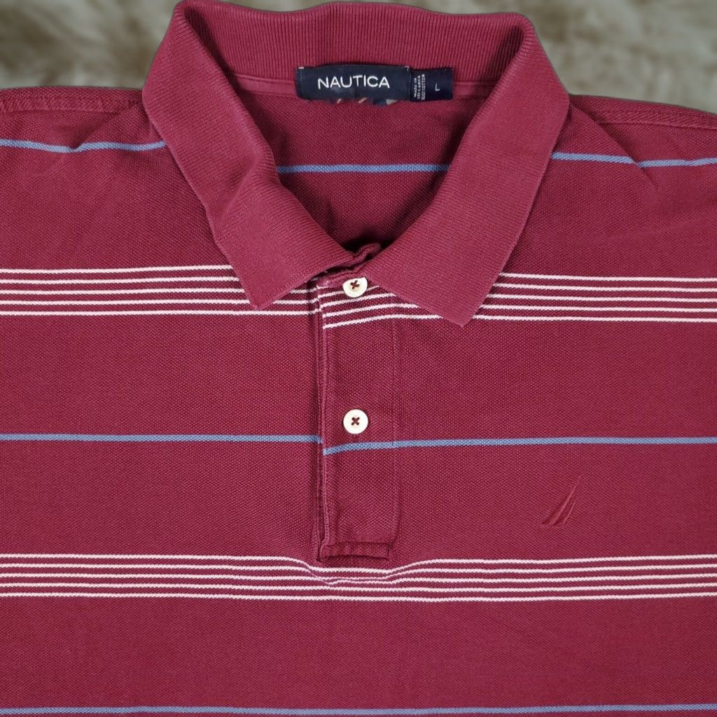 Nautica Nautica Polo Shirt Mens L Red Striped Casual Short Sleeve Polo Shirt Mens L Red Casual Striped Size US L / EU 52-54 / 3 - 1 Thumbnail