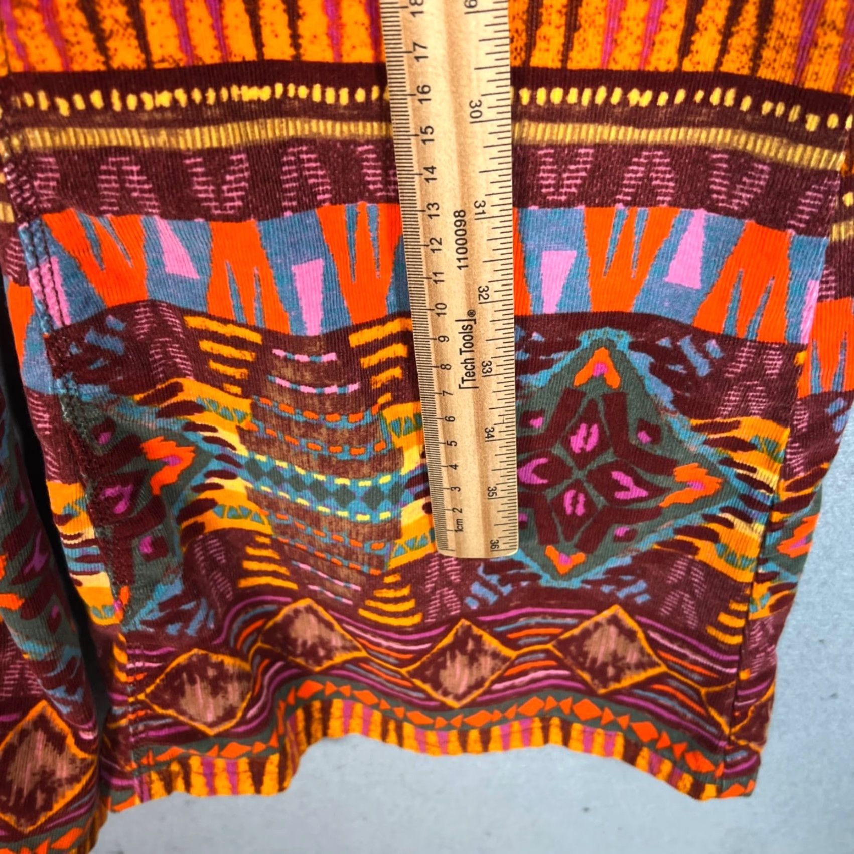 Vintage We The Free Womens Flare Pants Casual Tribal Pattern Size 27 Orange Cotton Blend Size 27" / US 4 / IT 40 - 7 Thumbnail