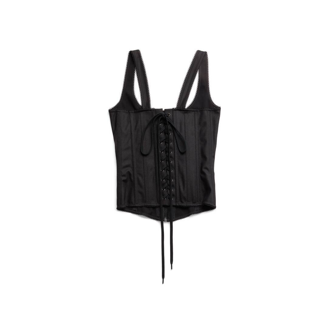 Balenciaga o1srvl11e0425 Dup / Tank Top Corset in Black Size US L / EU 52-54 / 3 - 4 Thumbnail